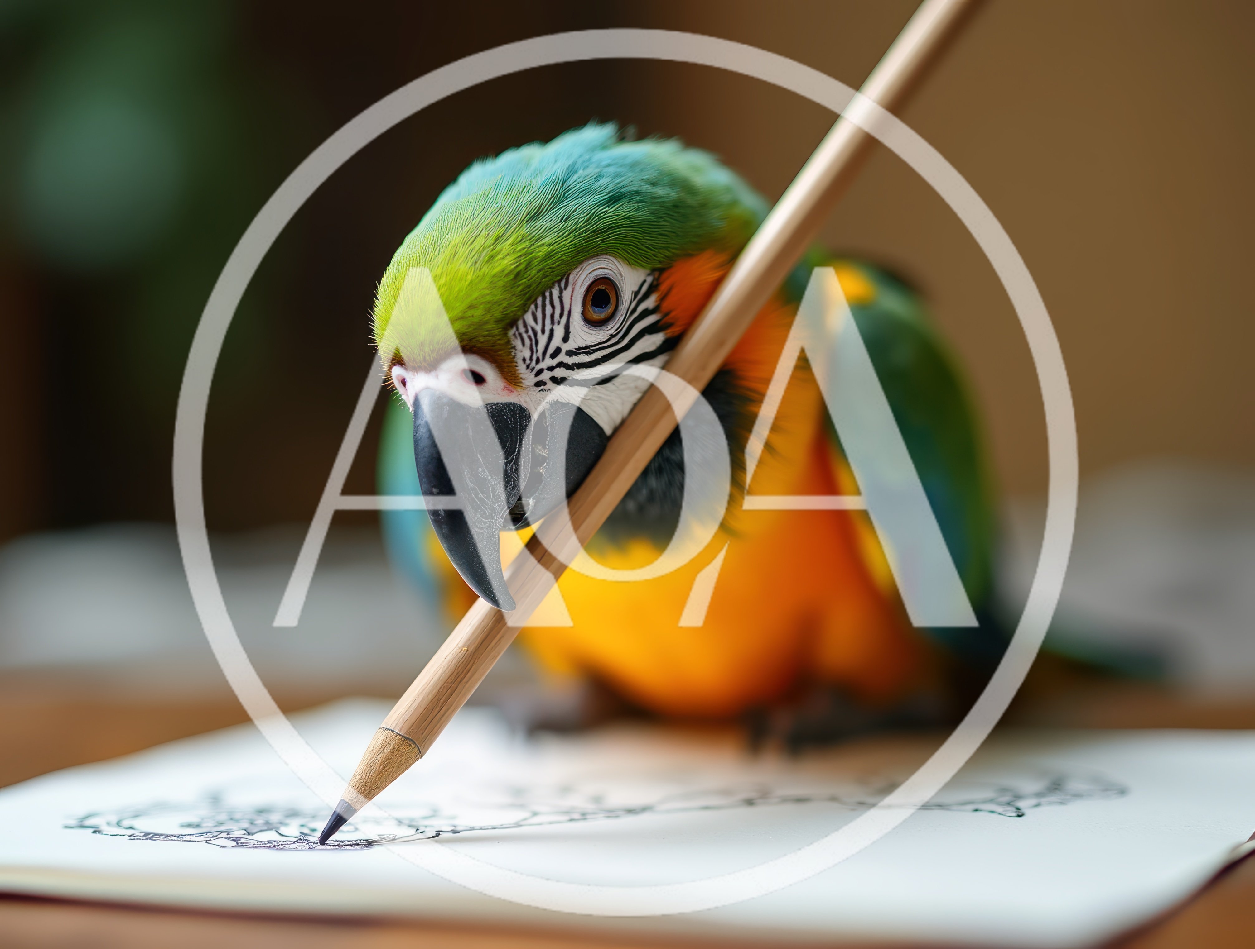 Macaw Parrot Drawing With A Pencil