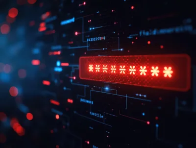 Digital Password Entry Field On Cyber Security Interface