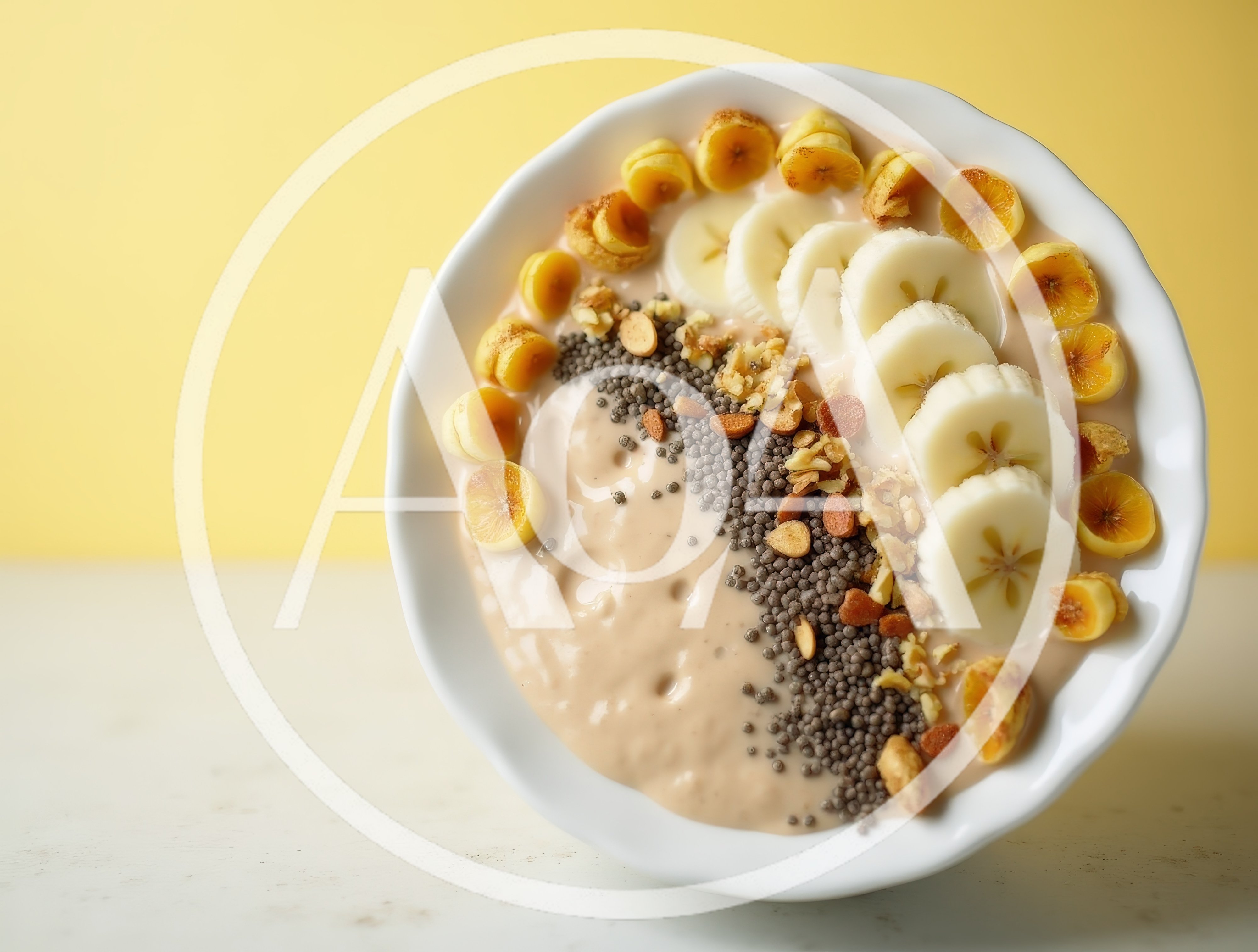 Healthy Banana Smoothie Bowl With Seeds And Nuts