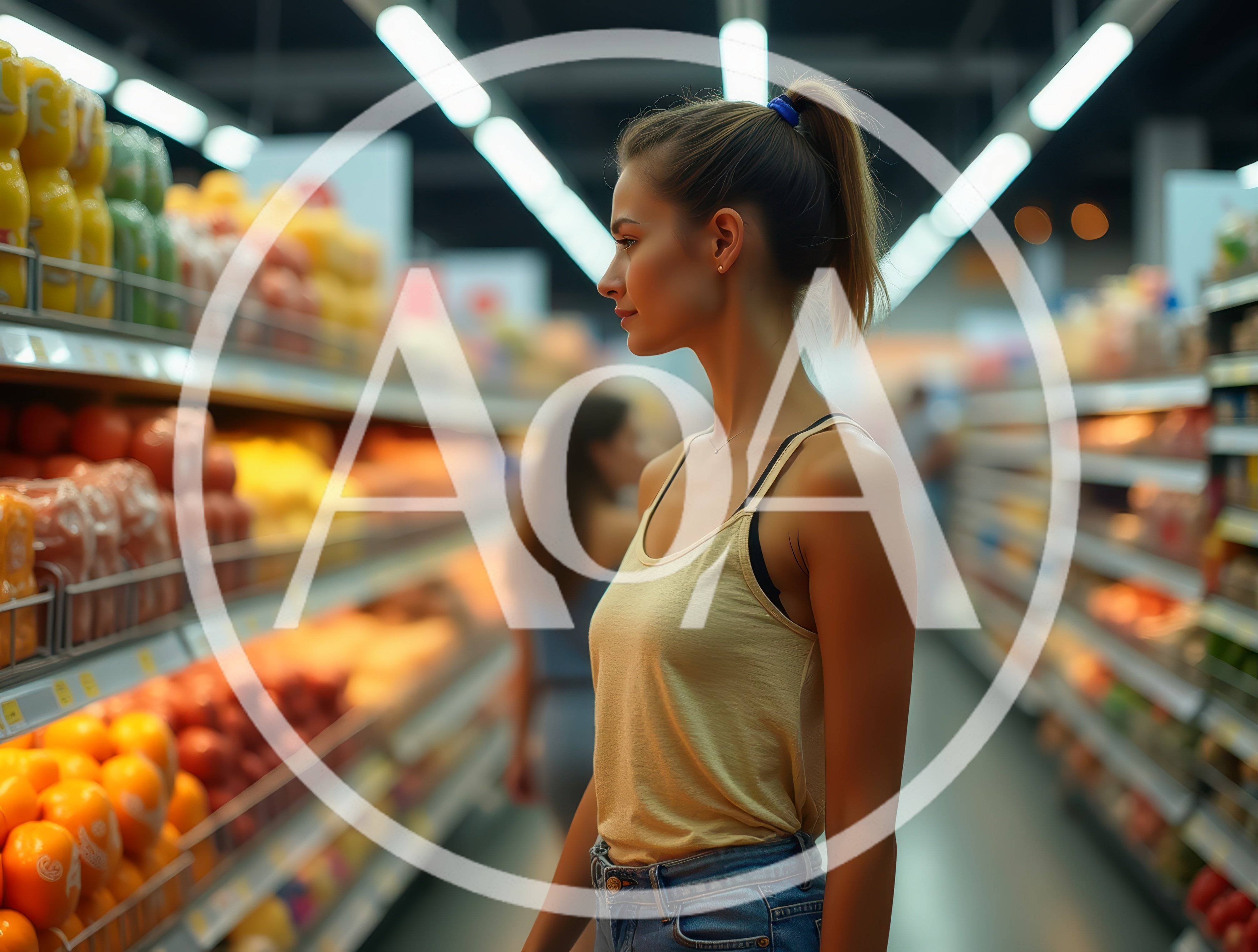 Young Woman Shopping For Fresh Produce In Supermarket