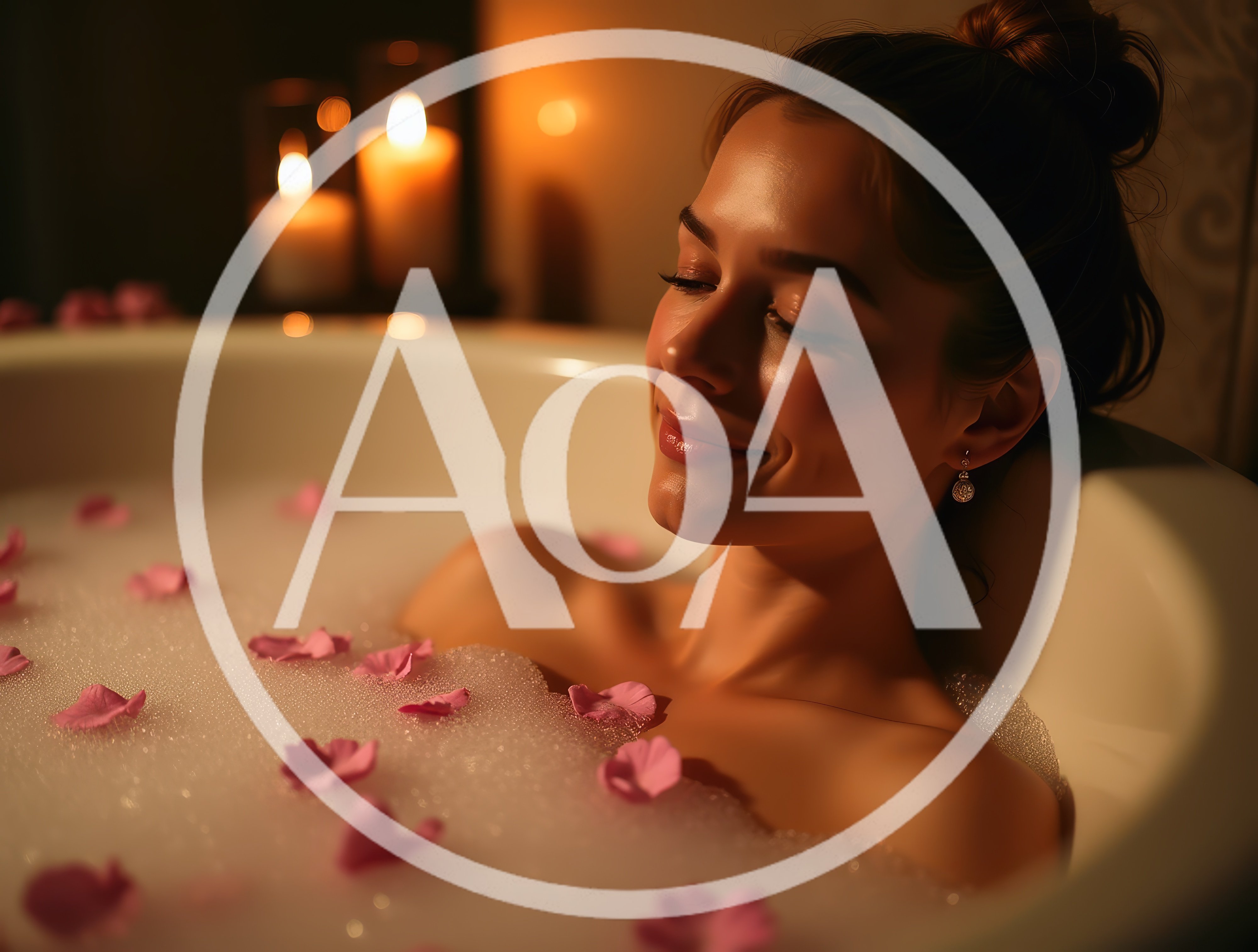 Woman Relaxing In A Luxurious Bubble Bath