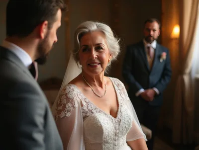 Mature Bride And Groom During Wedding Ceremony