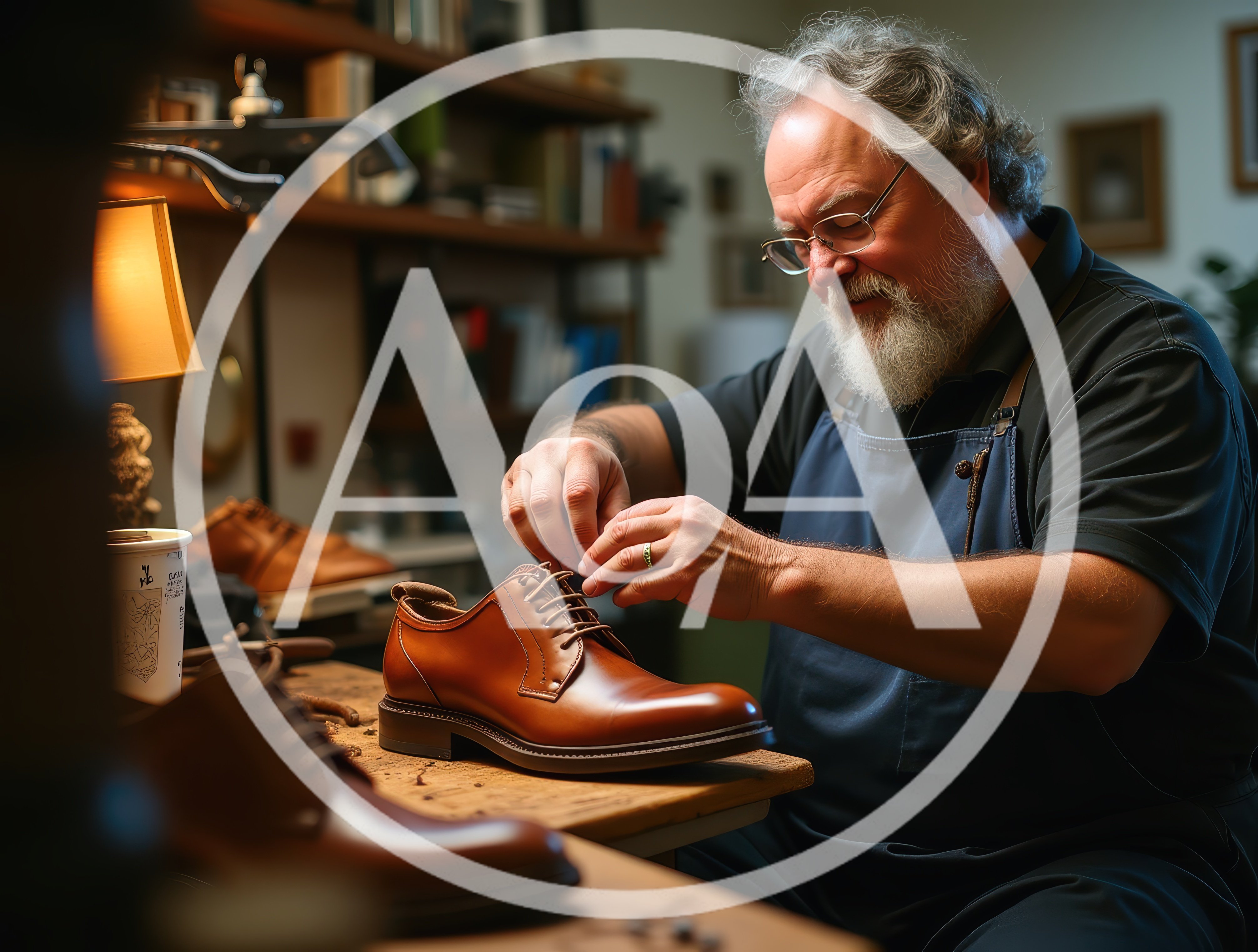 Professional Shoemaker Crafting Leather Shoes In Workshop
