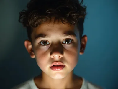 Portrait Of A Young Boy With Dramatic Lighting