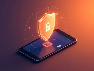 Digital Security Shield Floating Above Smartphone