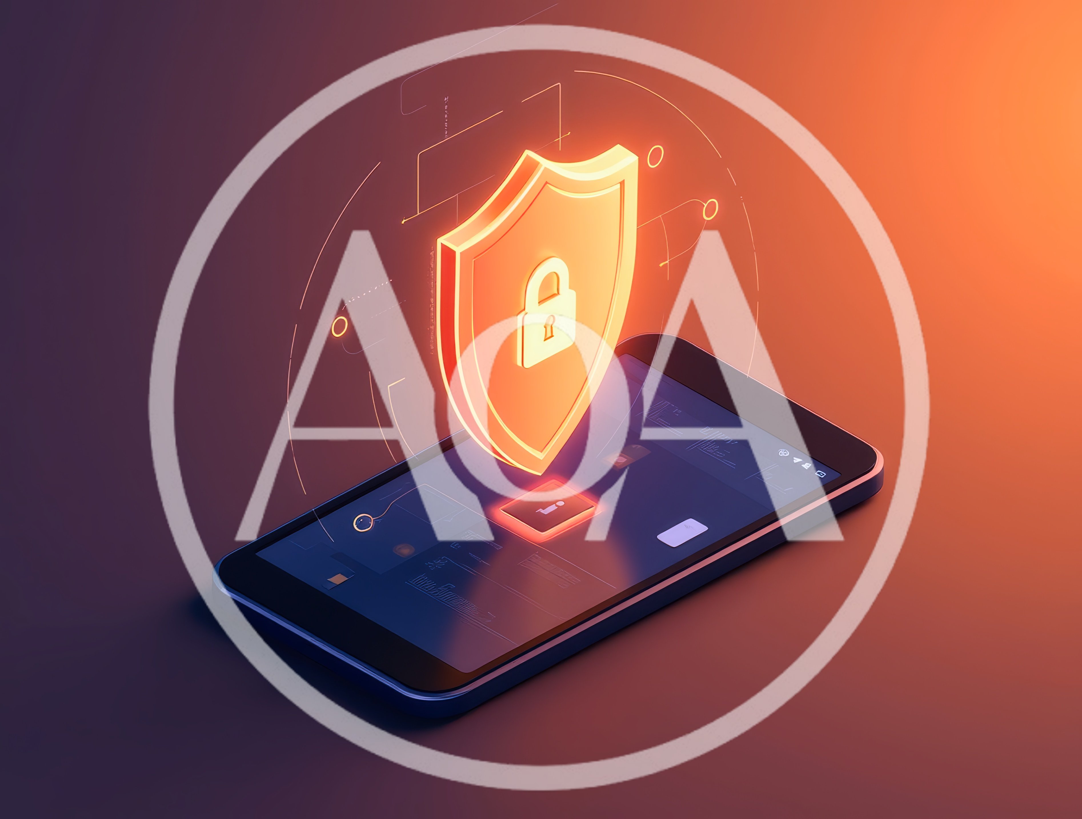 Digital Security Shield Floating Above Smartphone