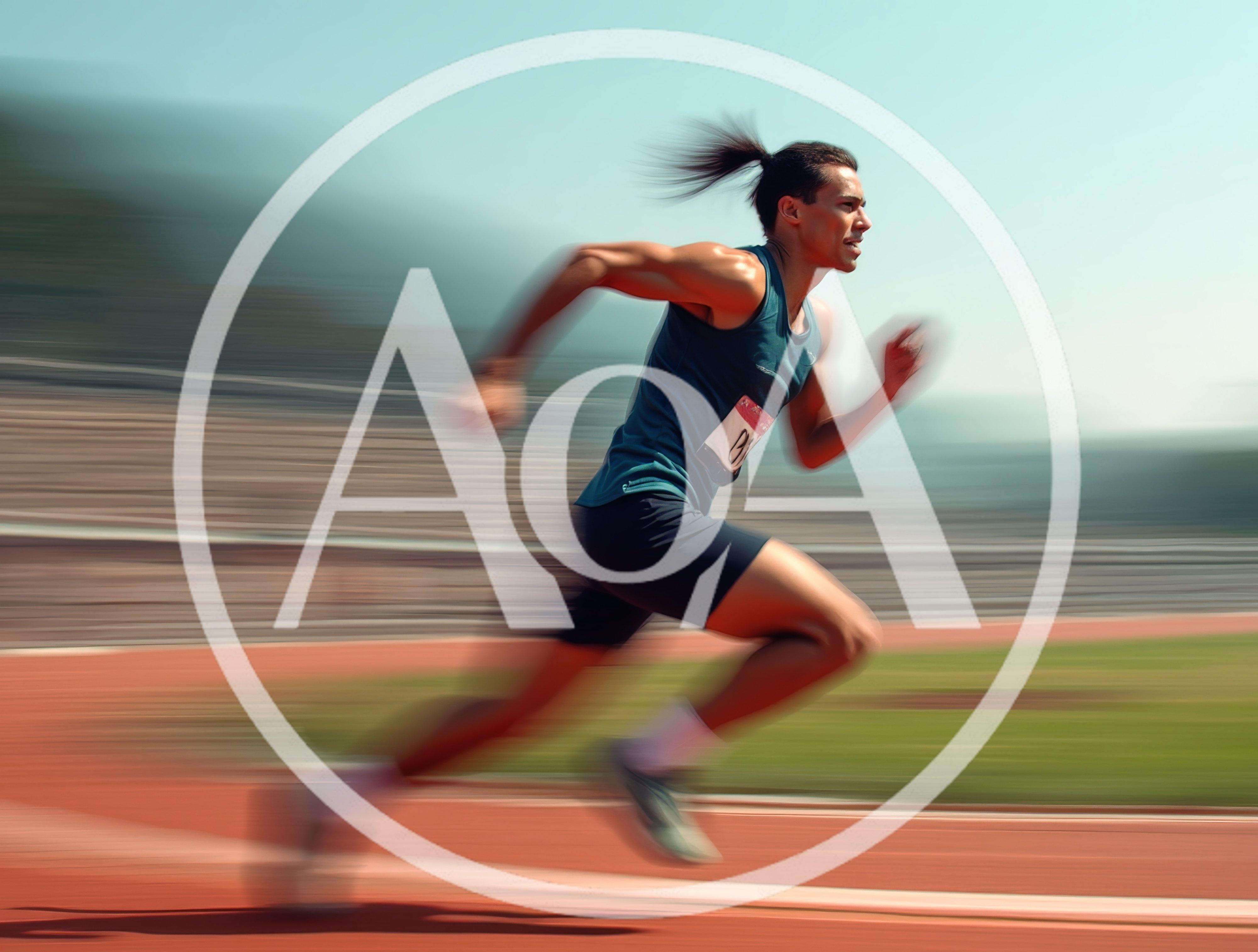 Male Sprinter Running Fast on Track