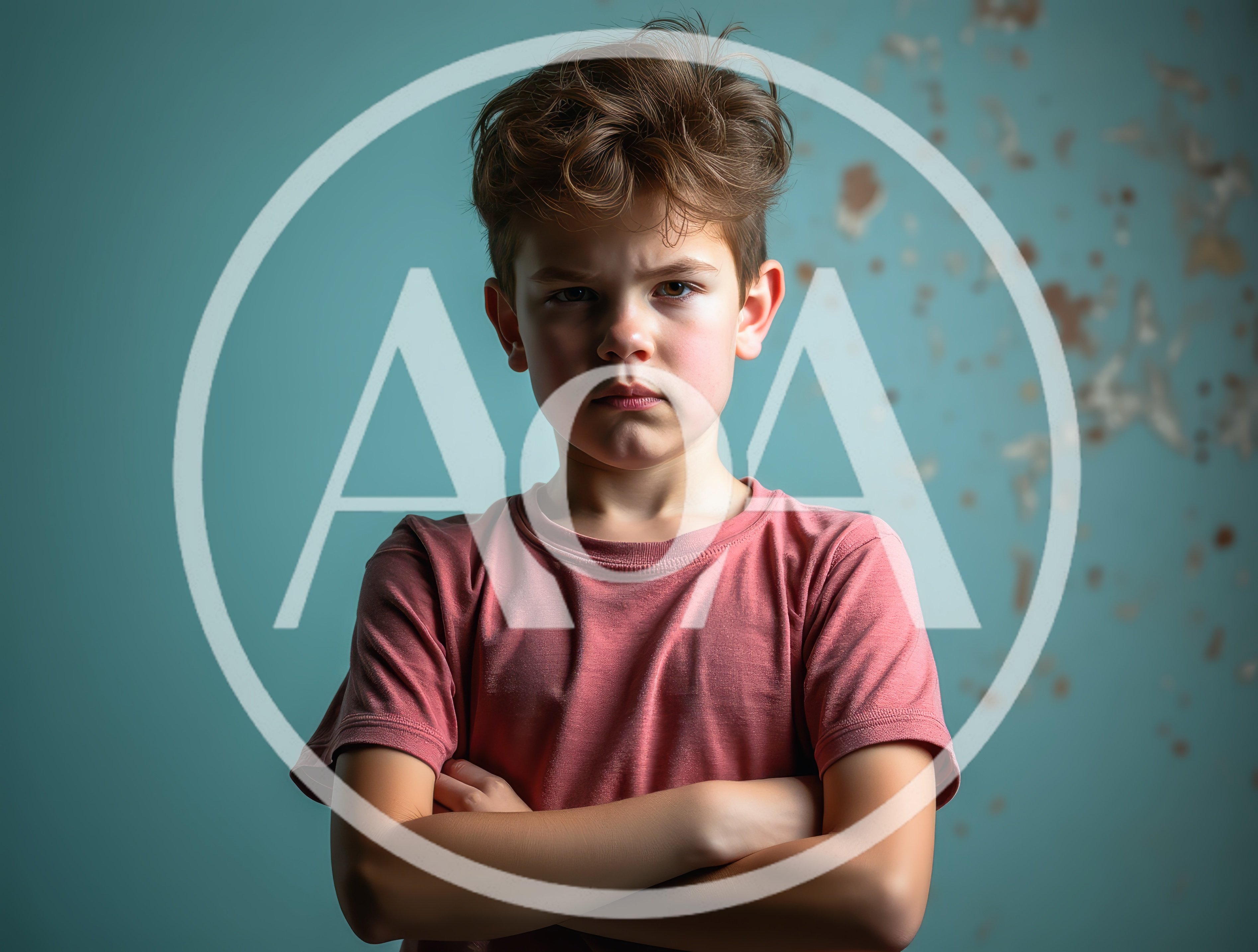 Portrait Of A Serious Young Boy With Messy Hair
