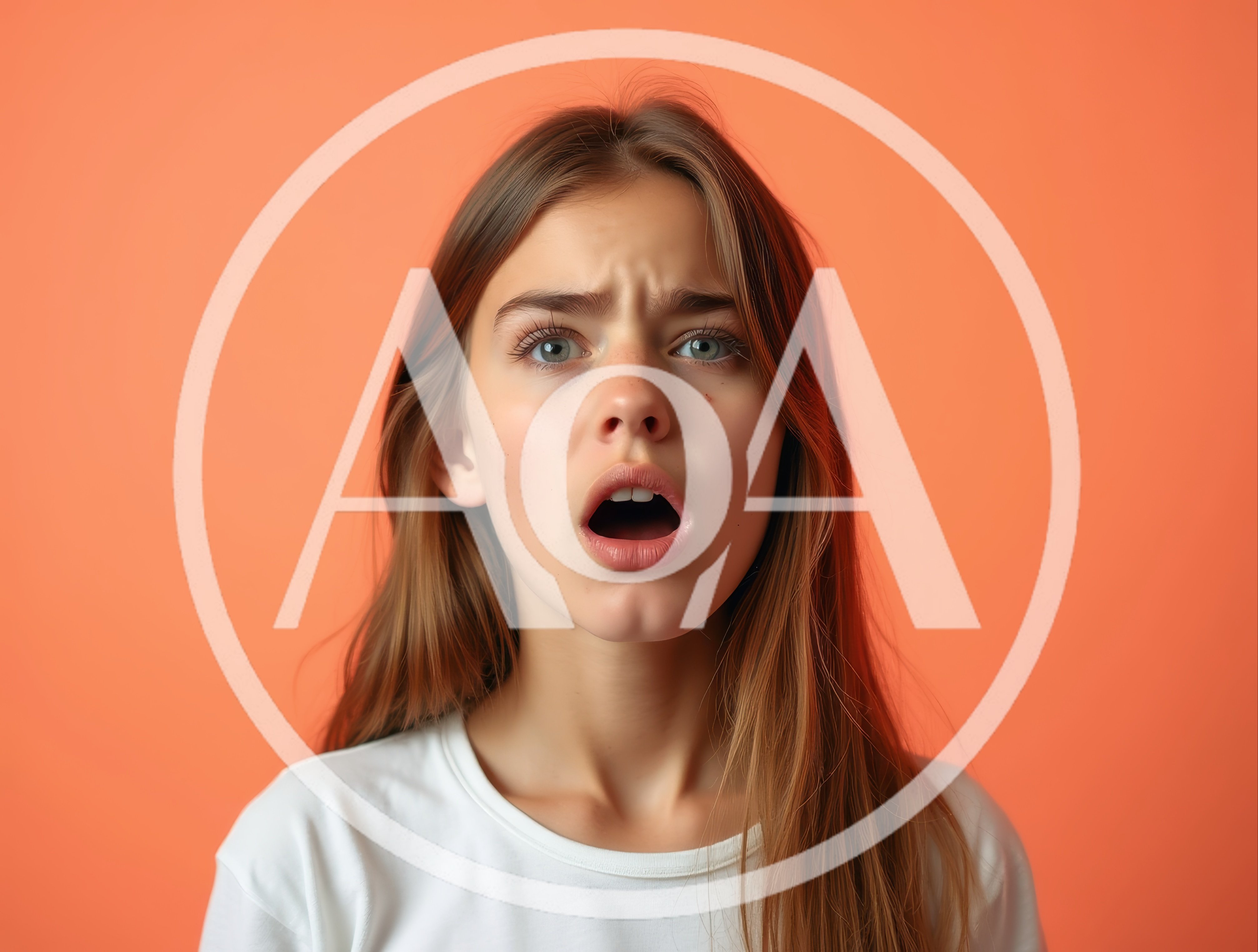 Surprised Young Woman With Open Mouth