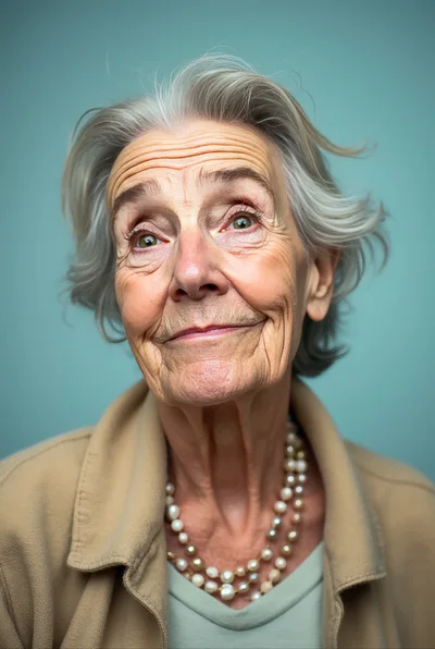 Portrait Of An Elderly Woman With A Thoughtful Expression