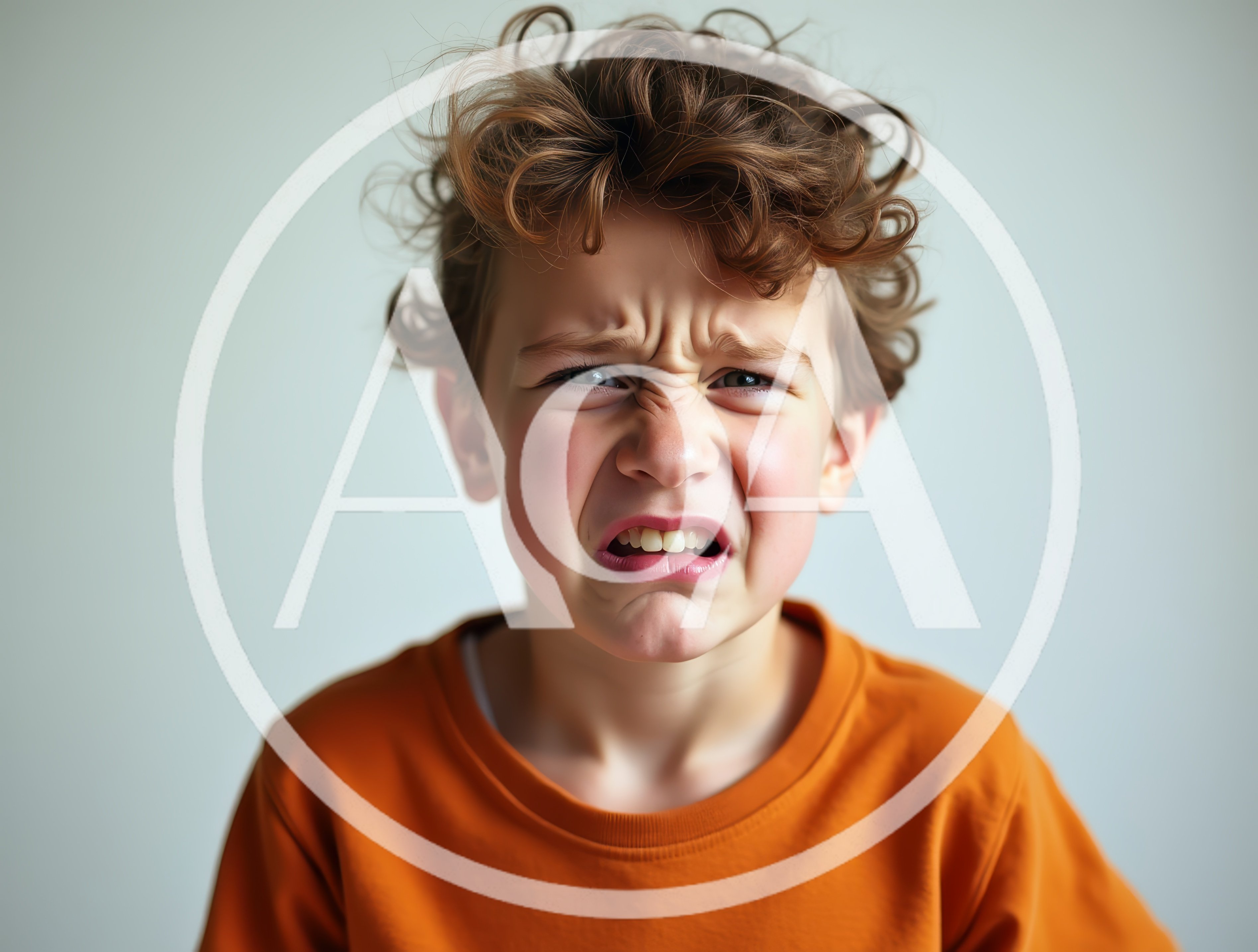 Young Boy Making A Frustrated And Angry Facial Expression