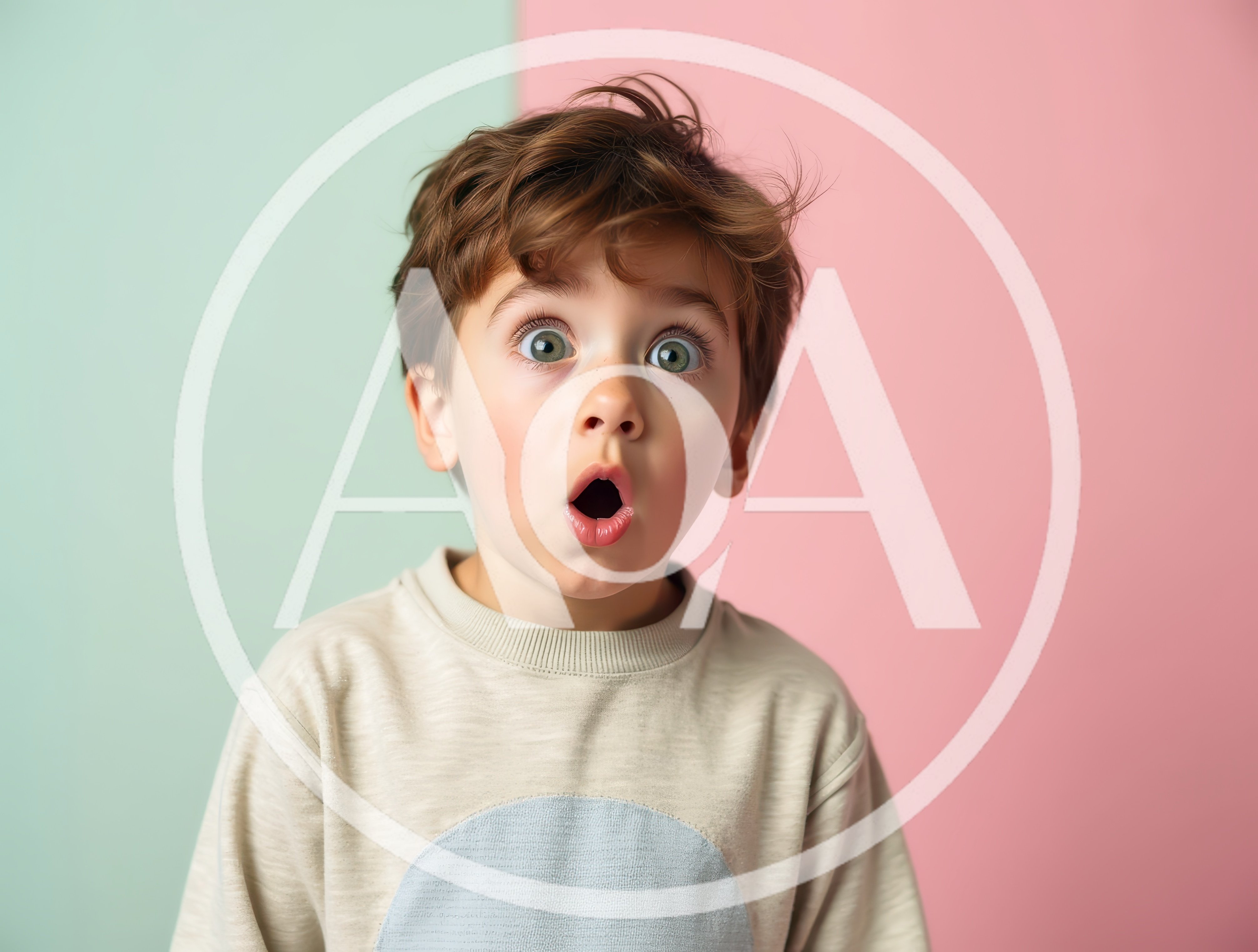 Surprised Young Boy With Wide Eyes And Open Mouth