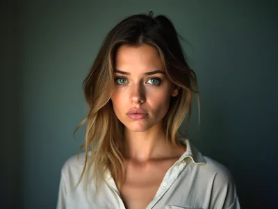 Portrait Of A Young Woman With Blonde Hair