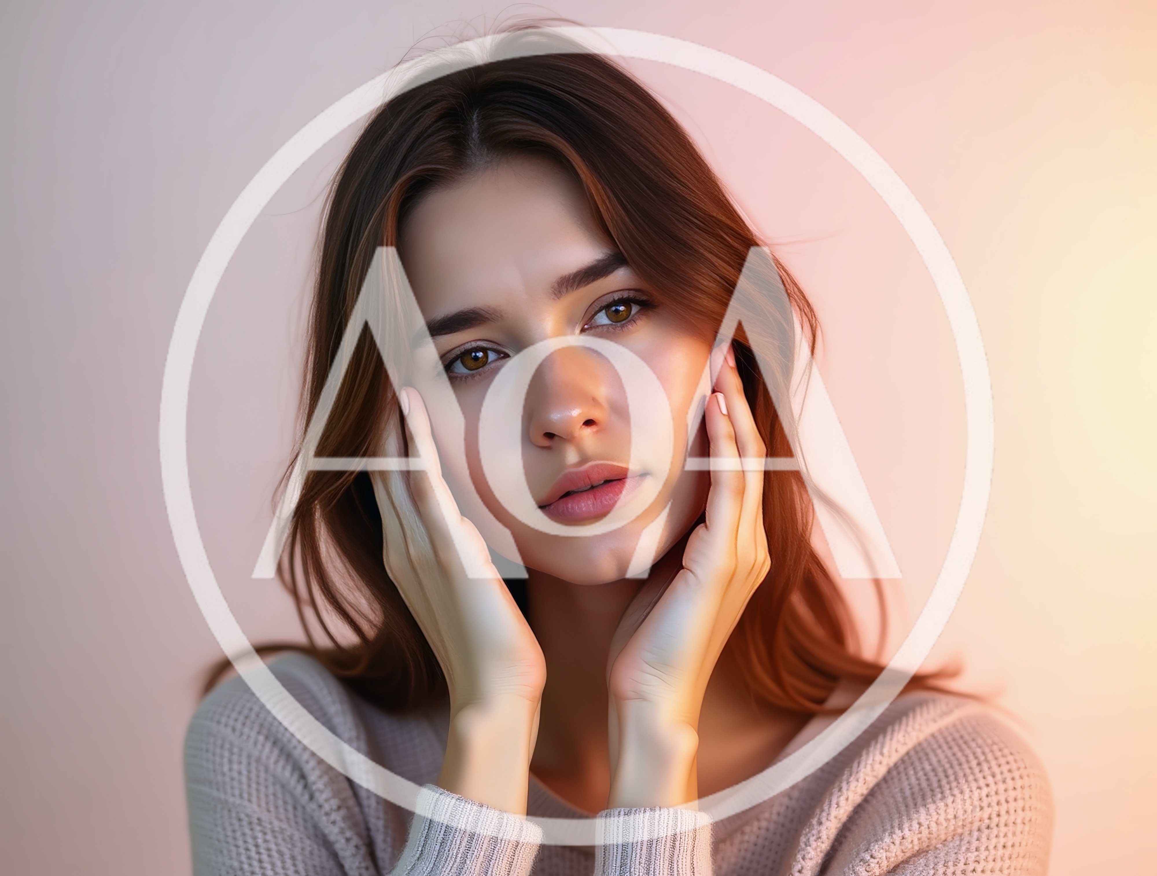 Young Woman Touching Her Face With Soft Lighting