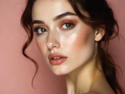 Portrait Of A Beautiful Woman With Professional Makeup