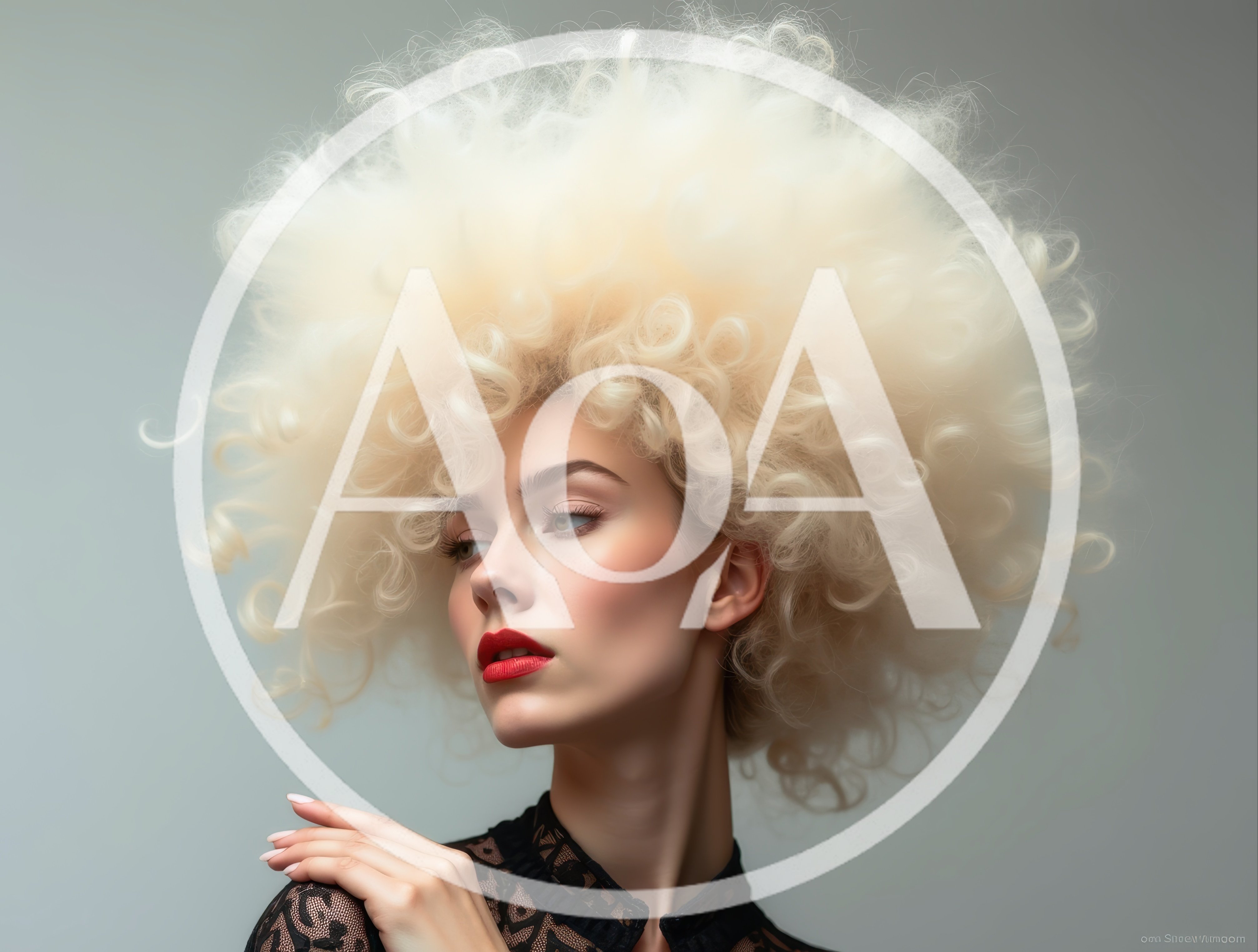 Portrait Of A Woman With Voluminous Blonde Afro Hair