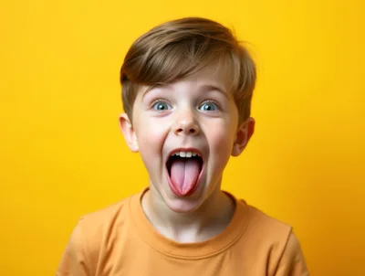 Young Boy Making A Silly Face