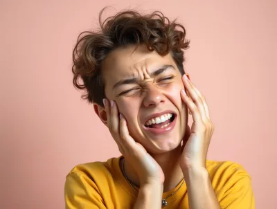 Young Person Expressing Intense Pain Or Frustration