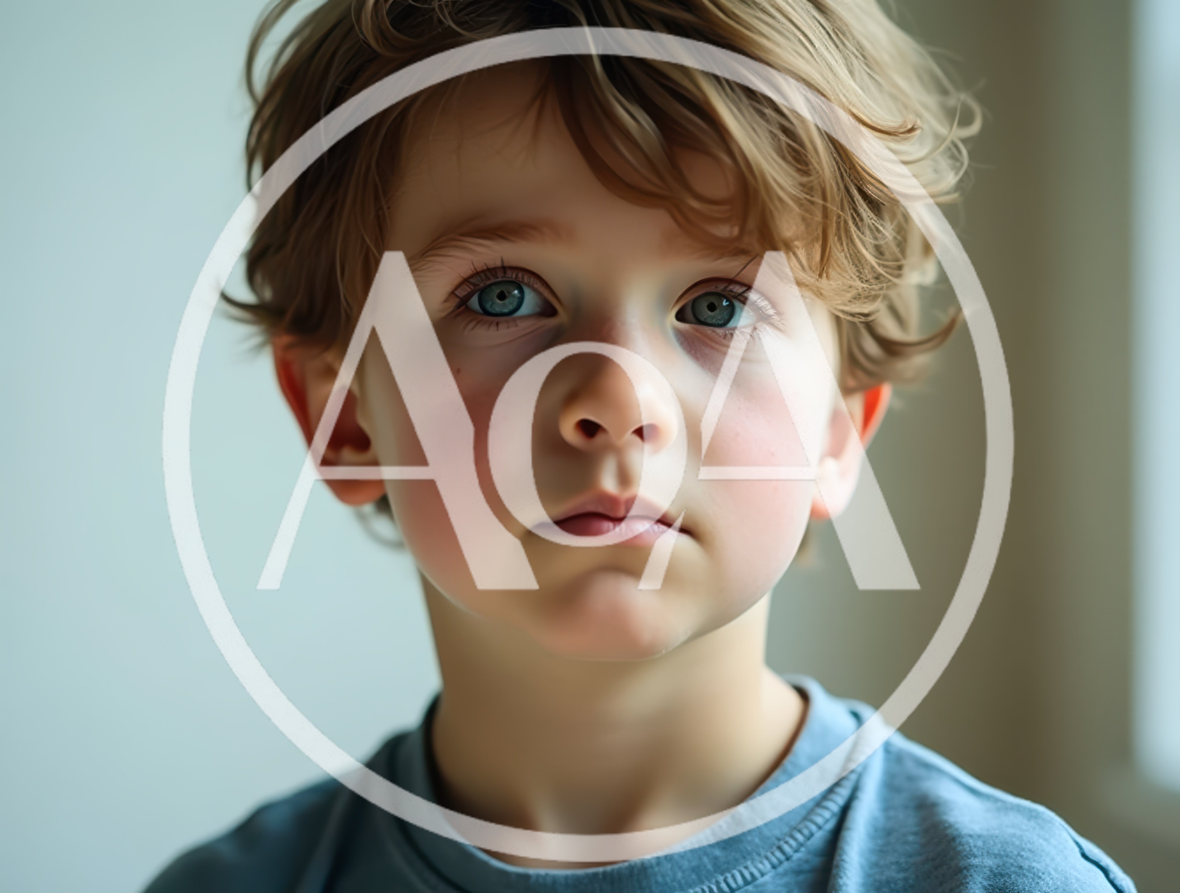 Portrait Of A Young Boy With Wavy Hair
