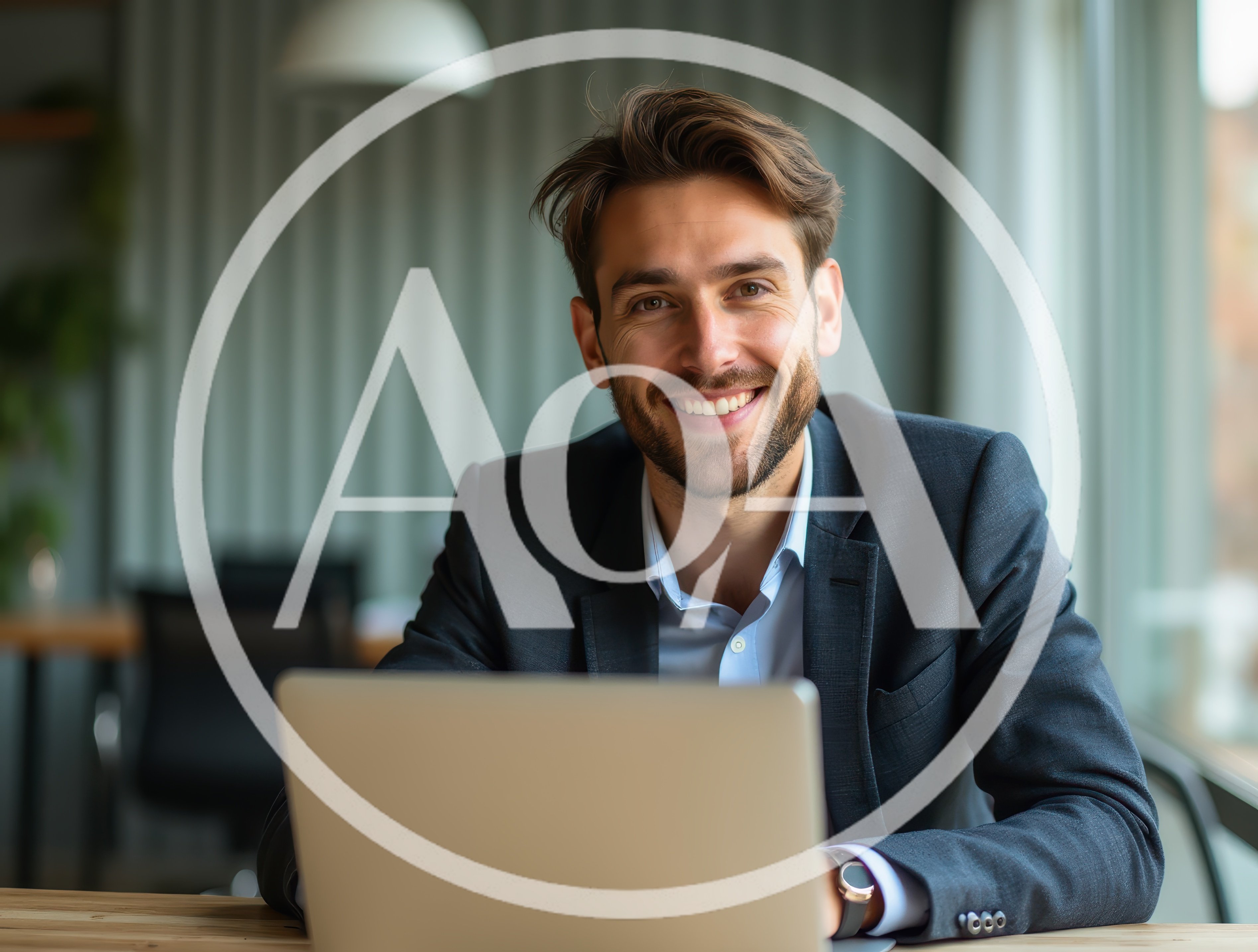 Professional Businessman Working On Laptop In Modern Office