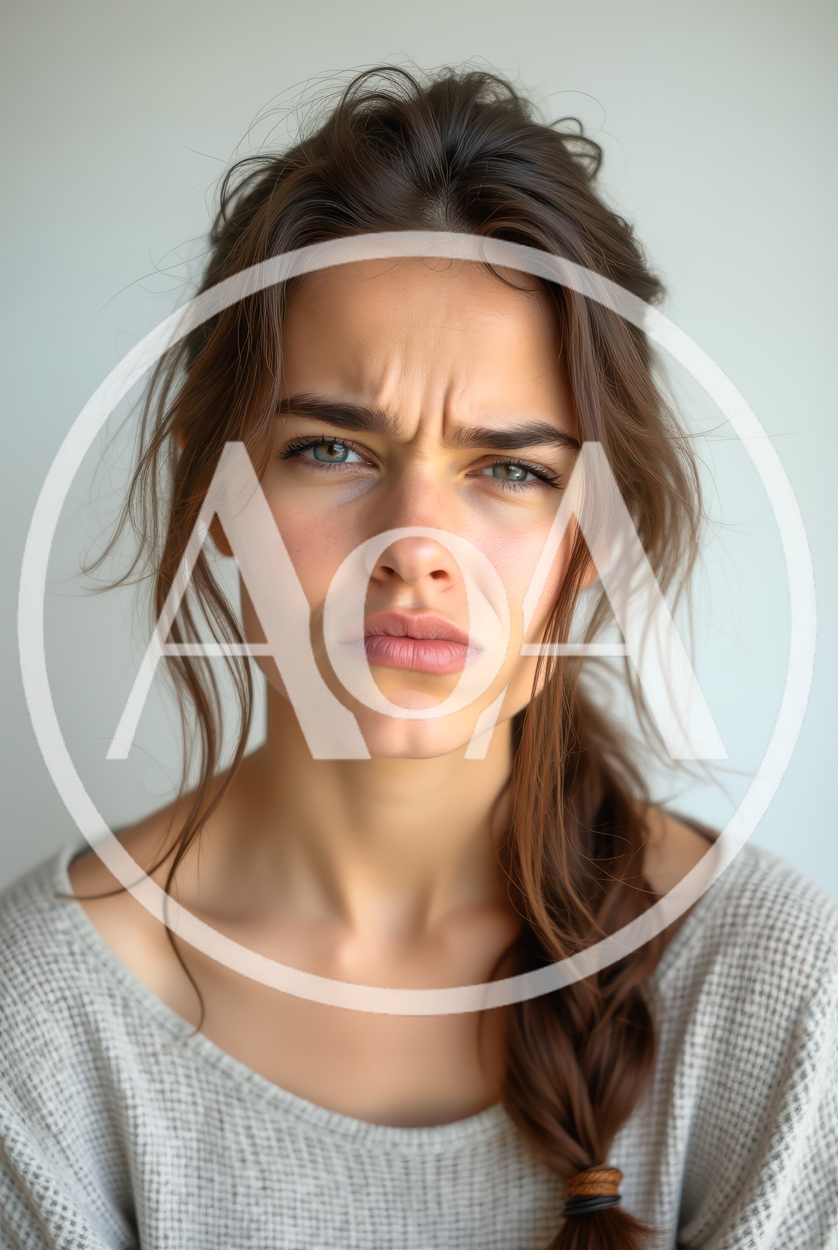 Portrait Of A Young Woman With A Skeptical Expression