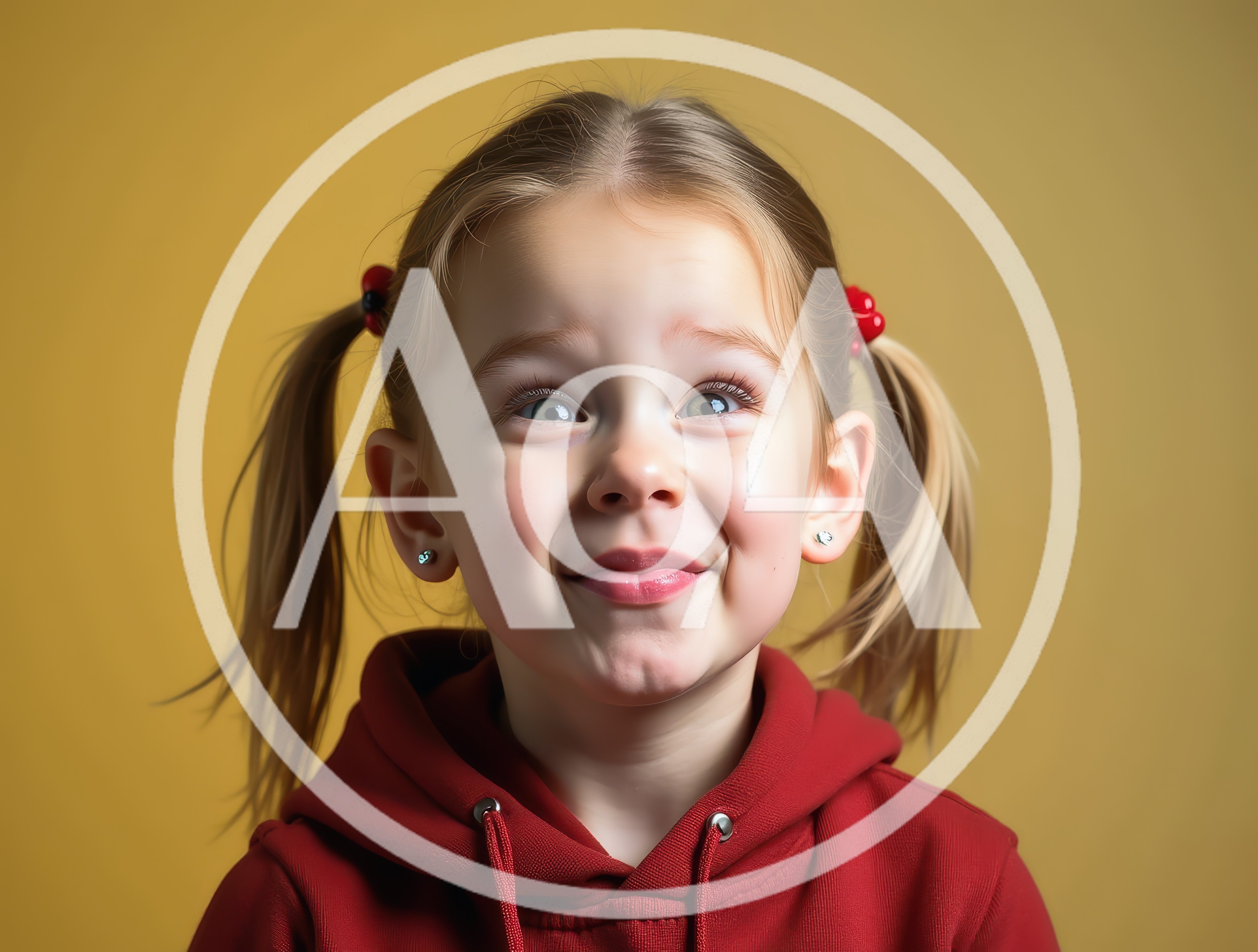 Portrait Of A Young Girl With Pigtails