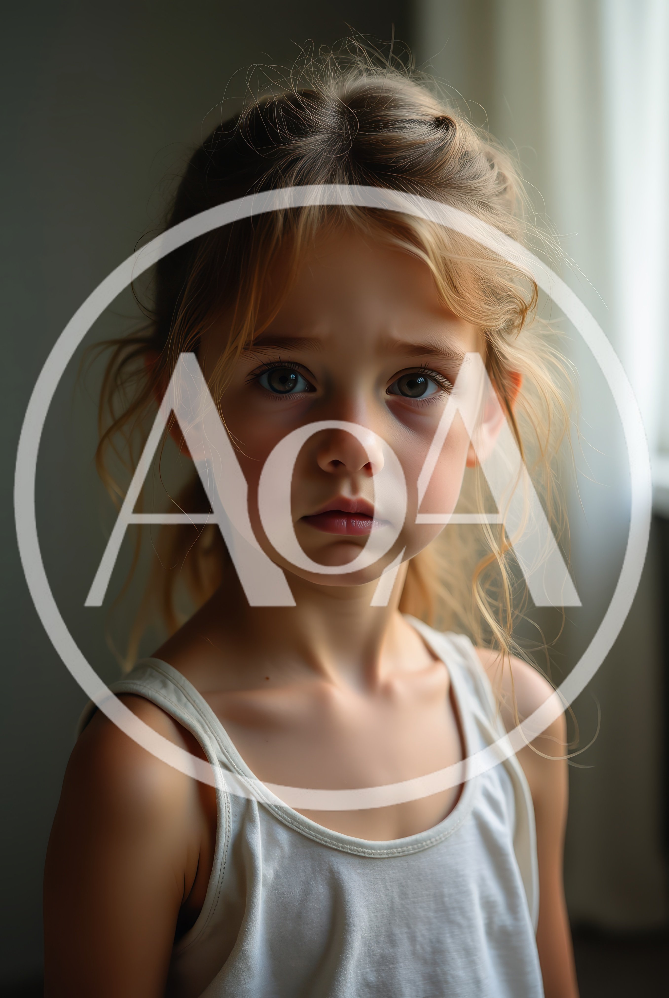 Portrait Of A Sad Young Girl