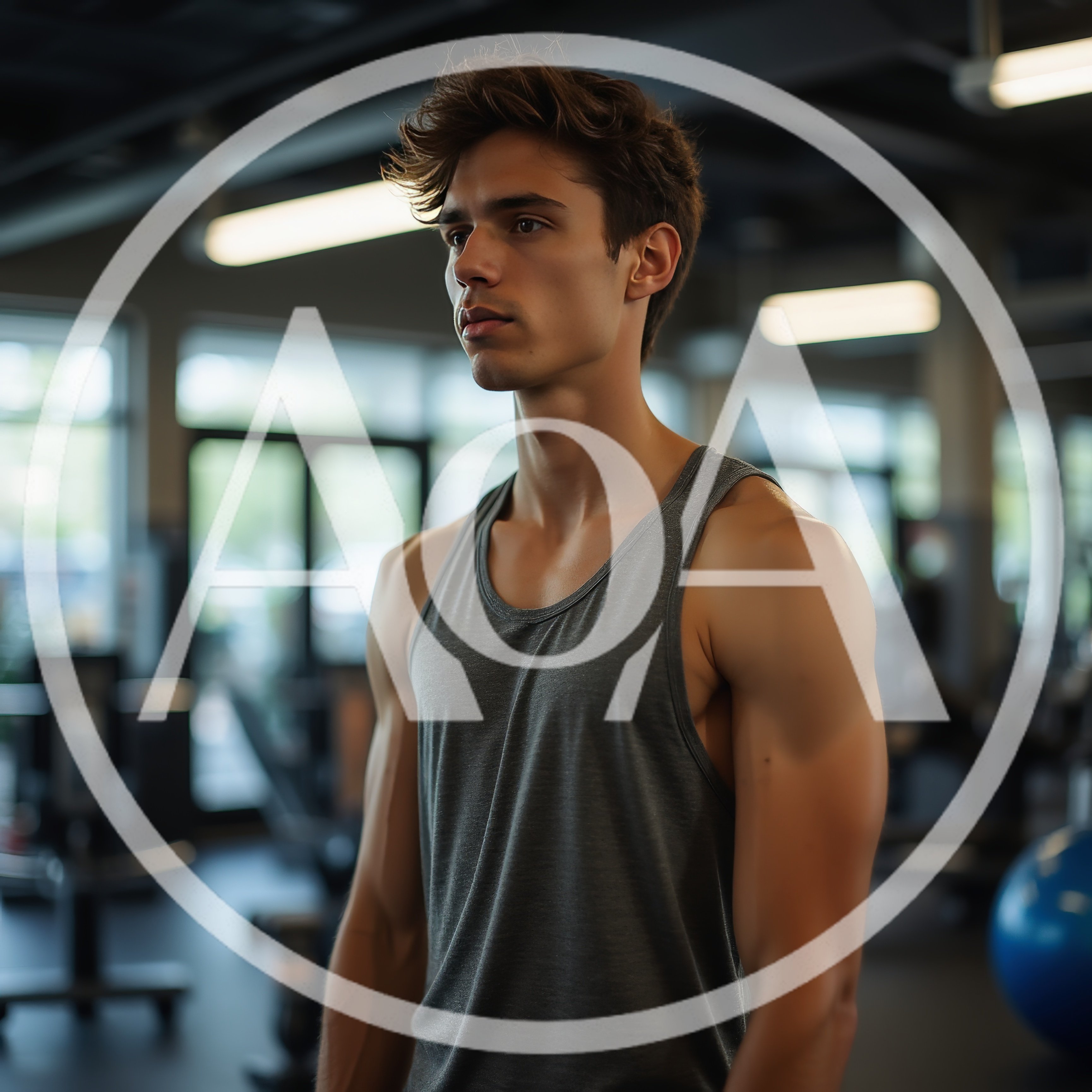 Young Athletic Man Standing In A Modern Gym
