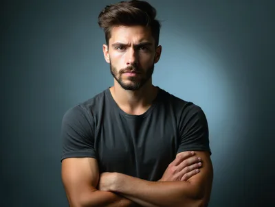 Portrait Of A Confident Man With Crossed Arms