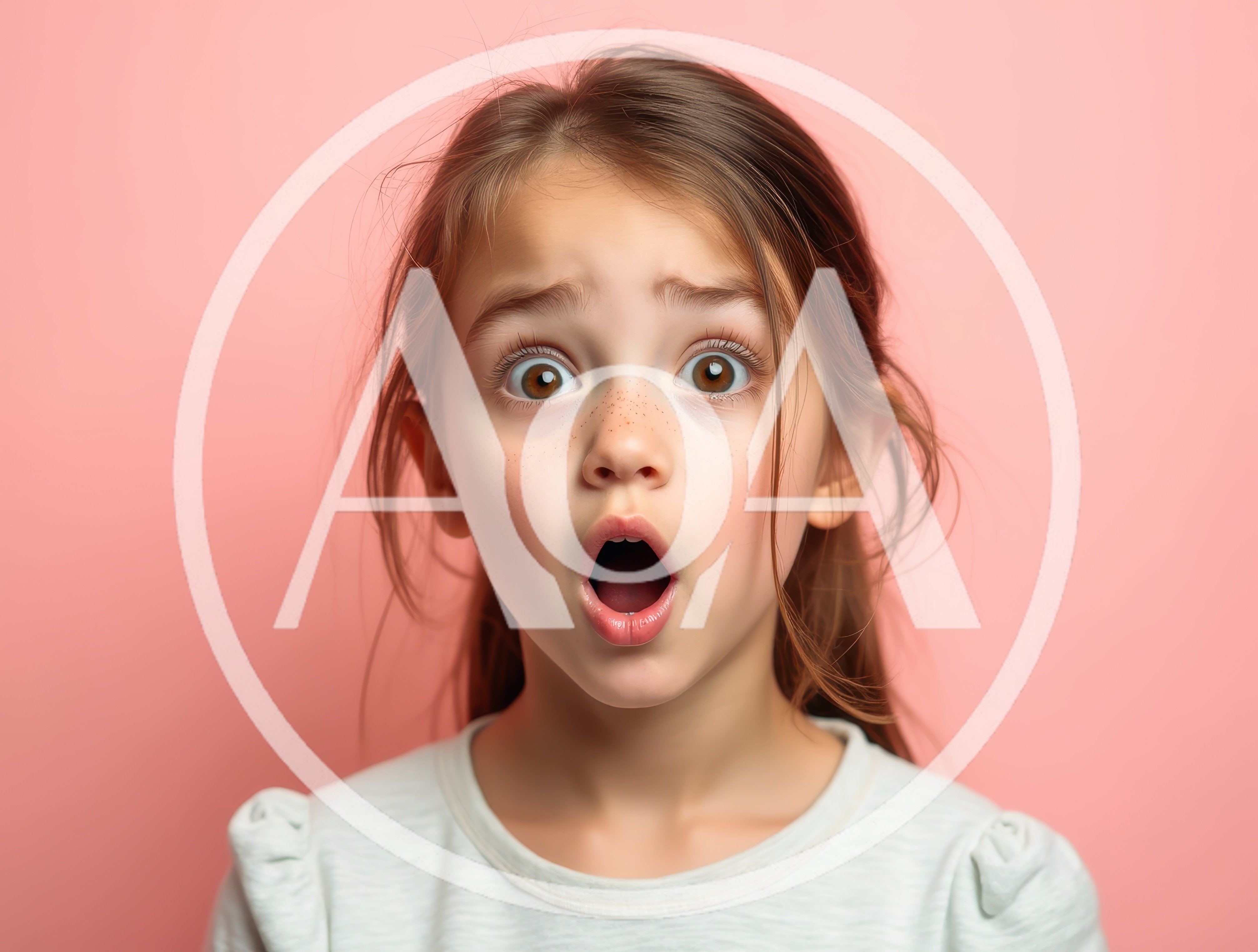 Surprised Young Girl With Wide Eyes And Open Mouth