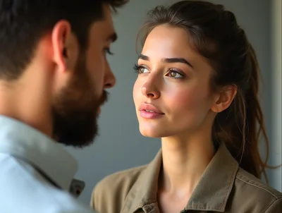 Young Couple Gazing Intimately At Each Other
