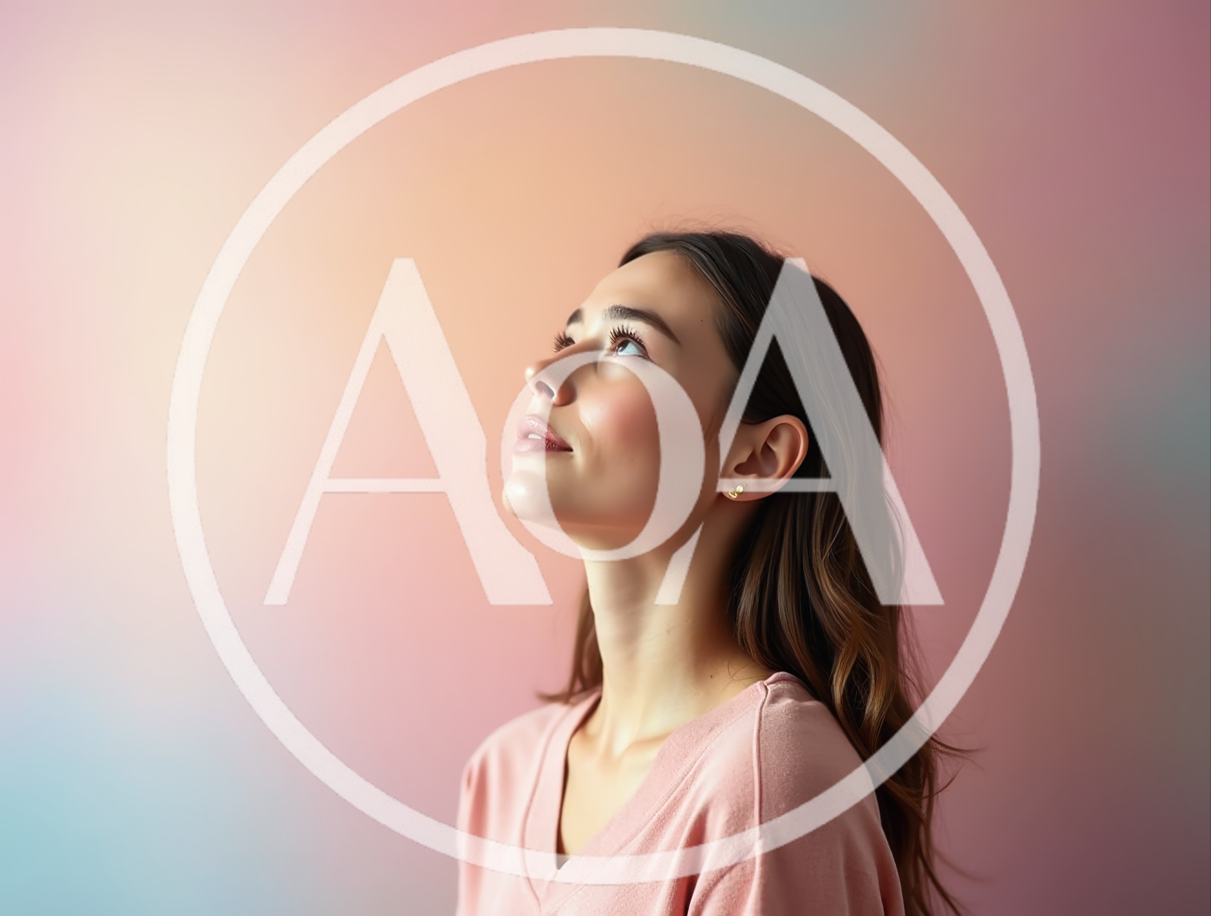 Young Woman Looking Upwards With Hopeful Expression