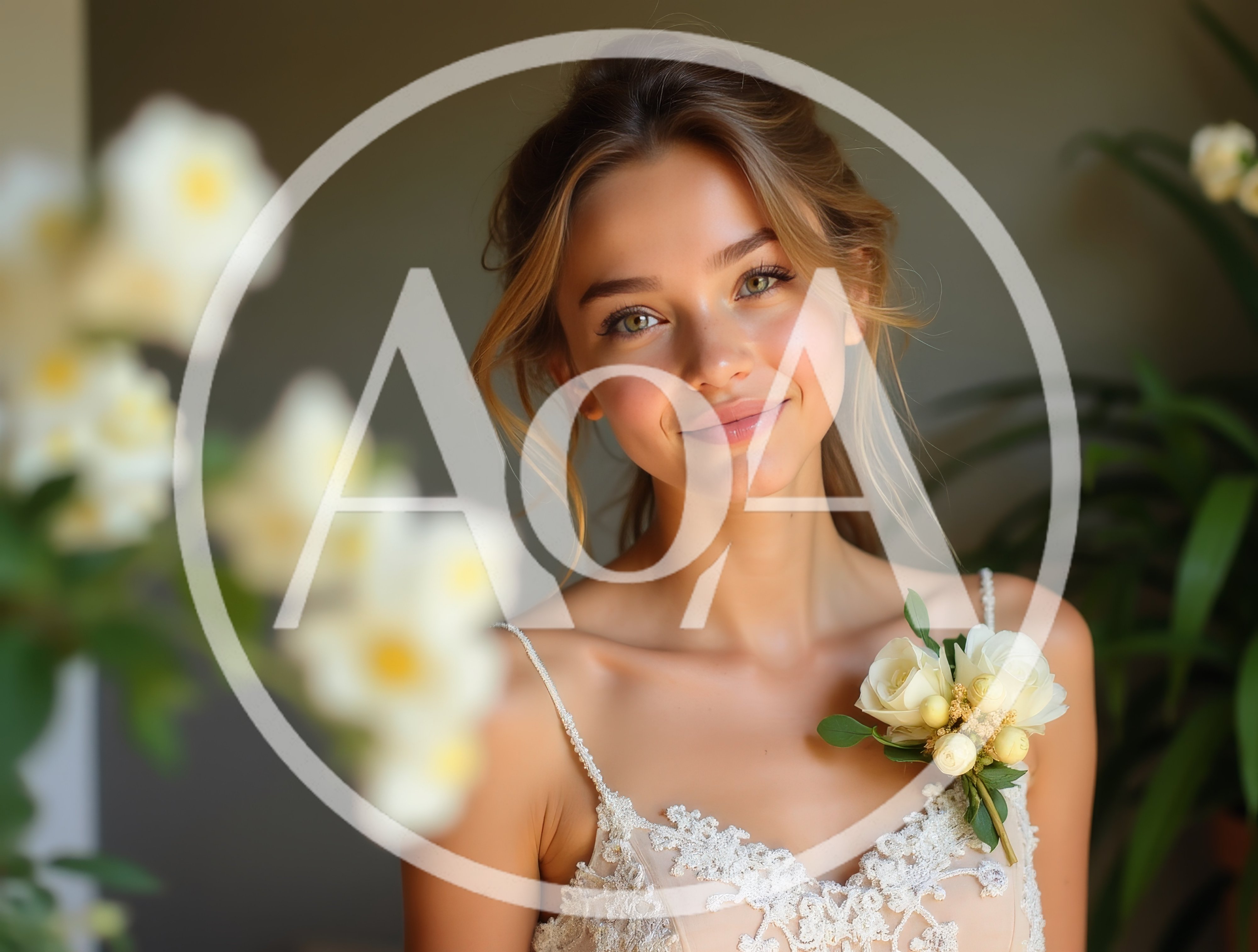 Portrait Of A Beautiful Young Woman In Wedding Attire