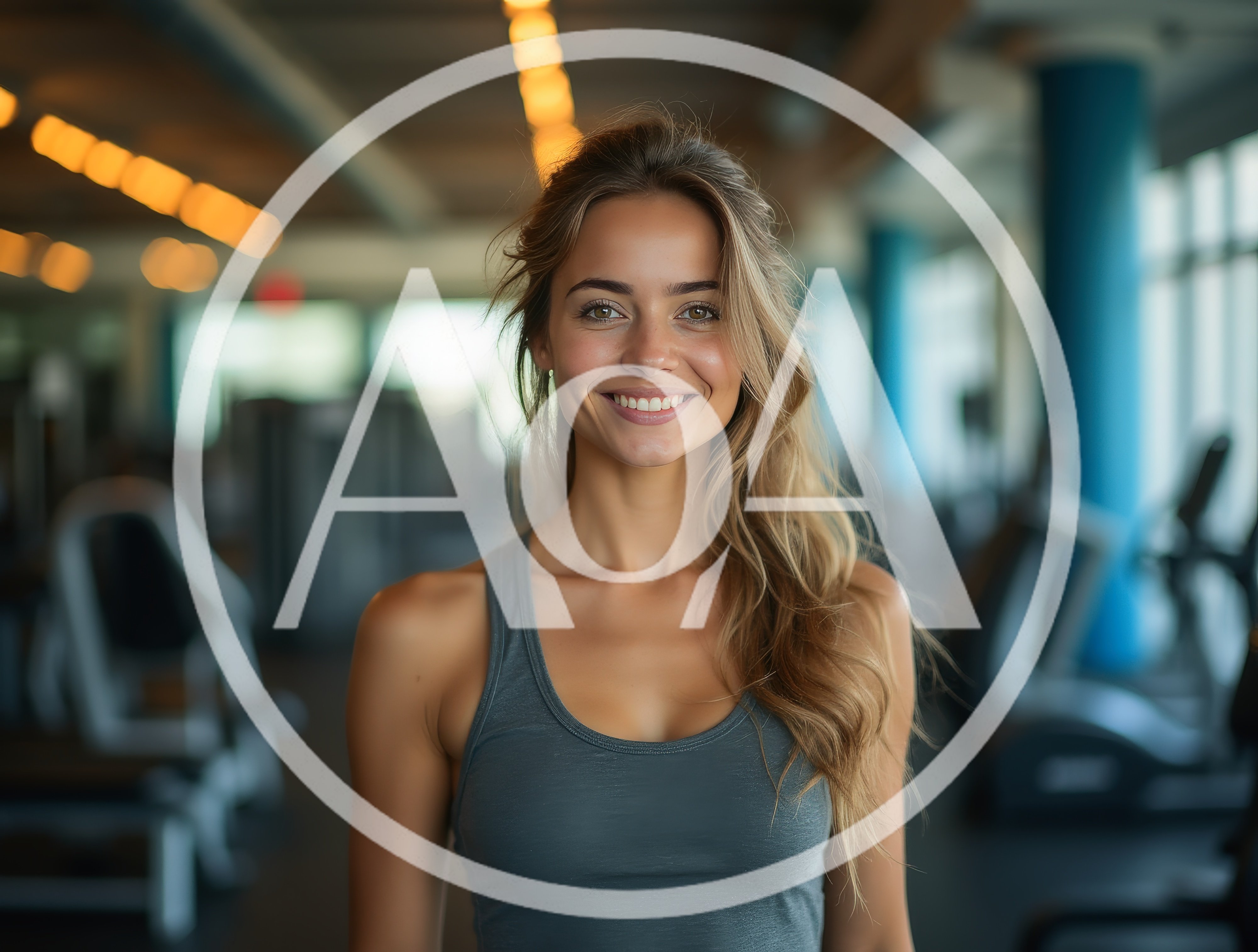 Smiling Young Woman Standing In A Modern Gym