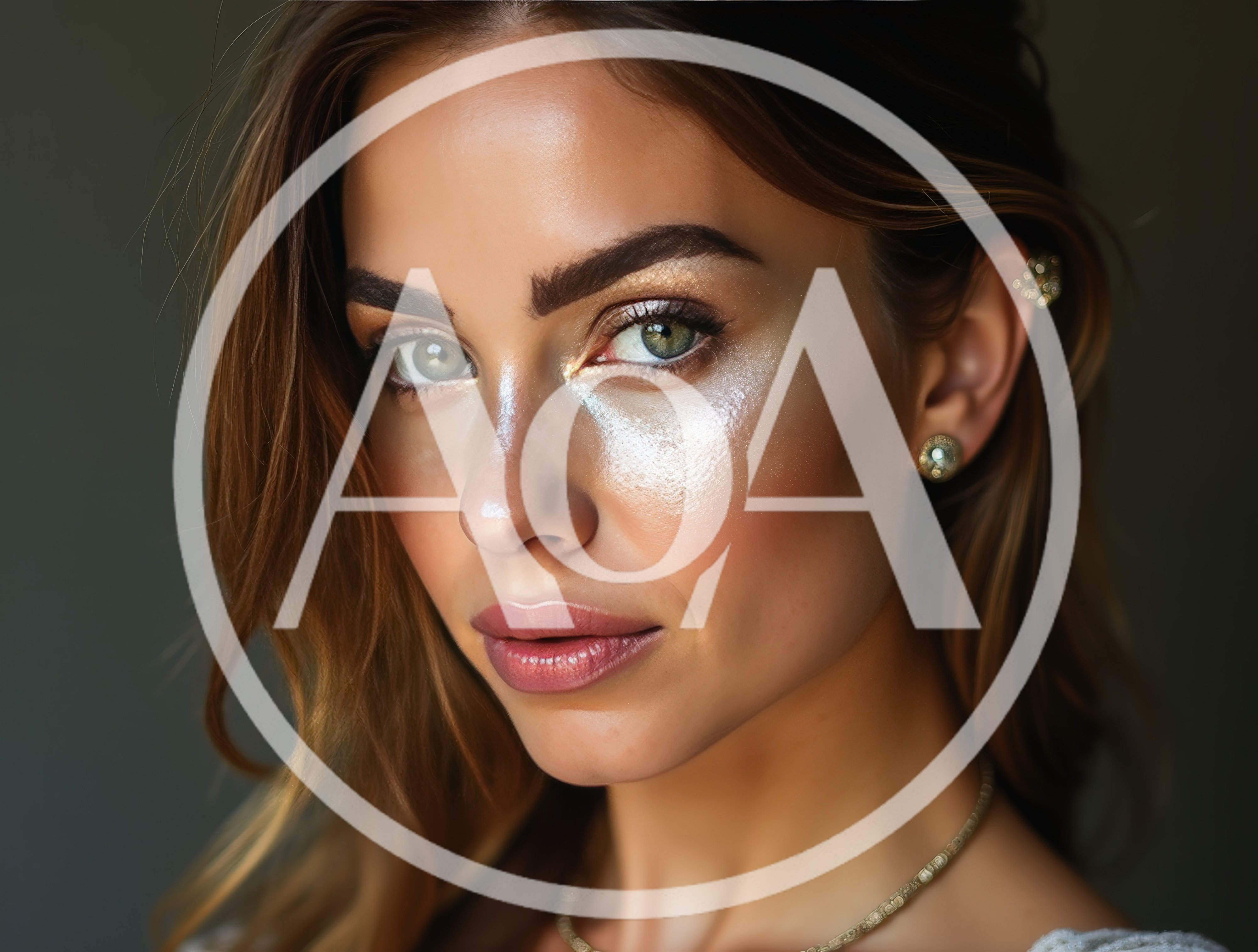Portrait Of A Woman With Glowing Highlighter Makeup