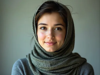 Portrait Of A Young Woman Wearing A Headscarf