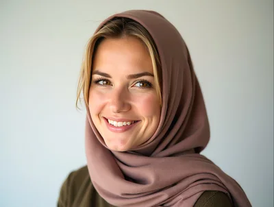 Portrait Of A Smiling Woman Wearing A Hijab