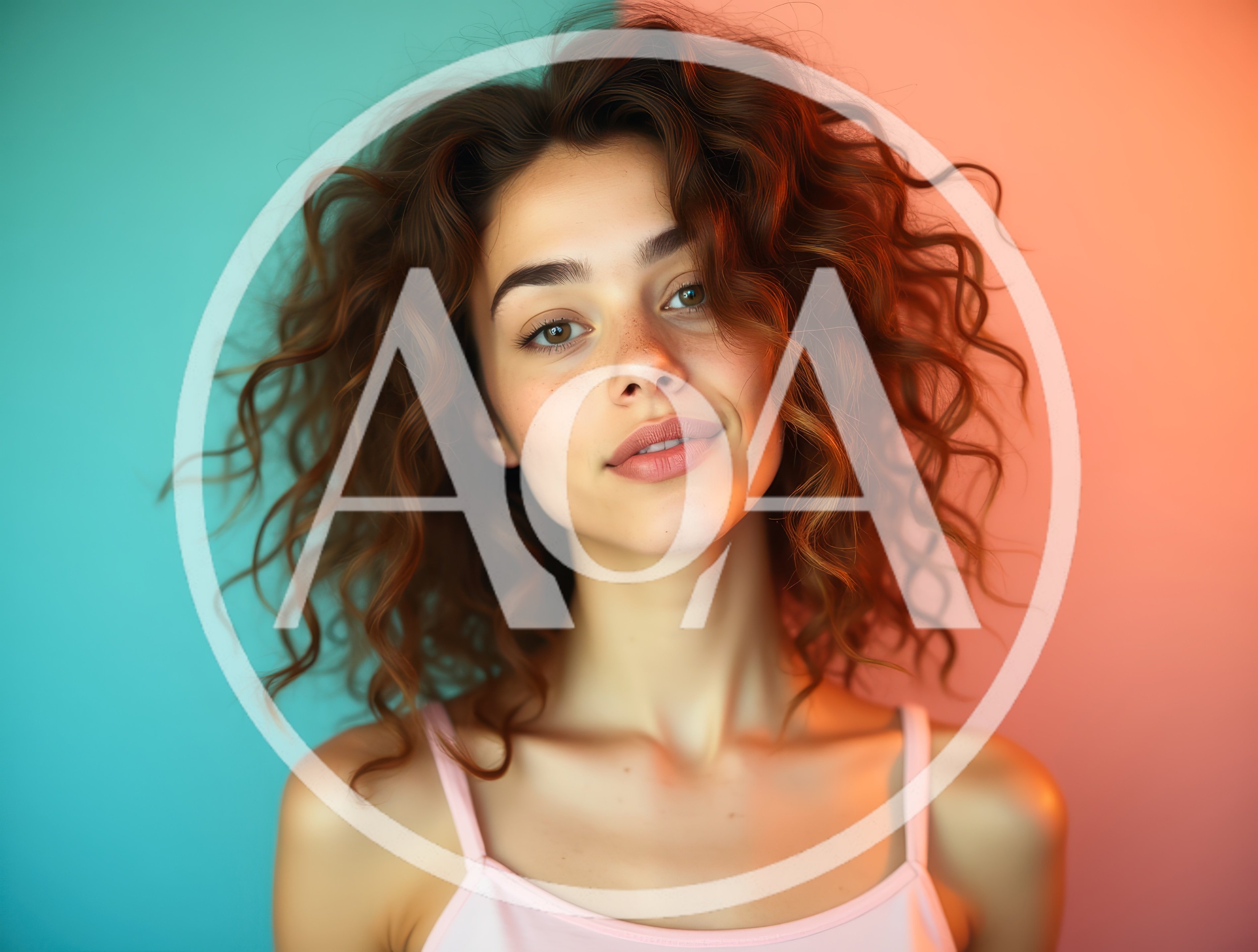 Portrait Of A Young Woman With Curly Hair