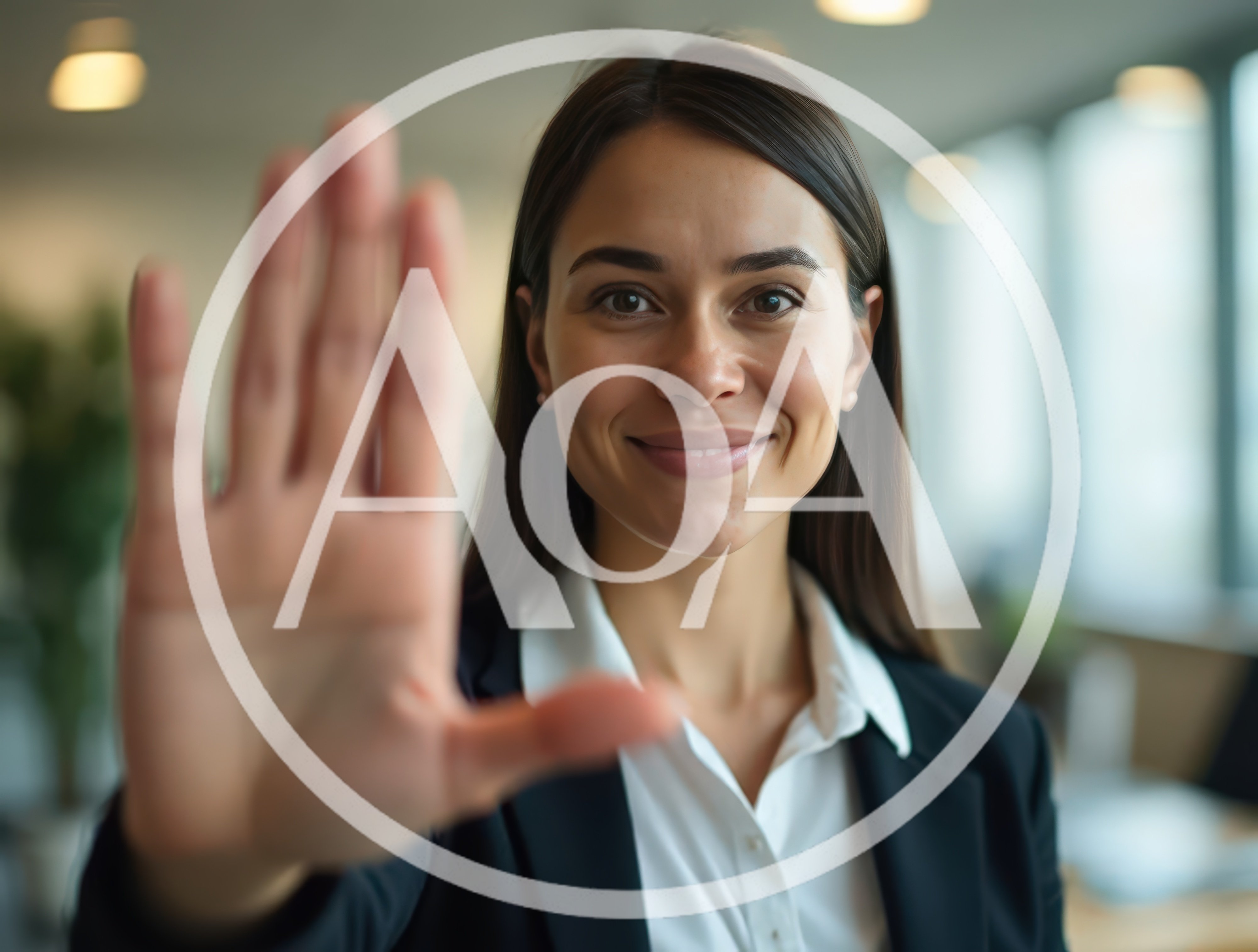 Businesswoman Making A Stop Gesture In Office