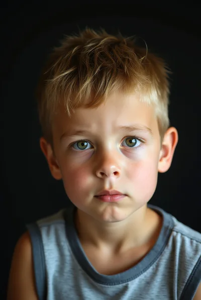 Portrait Of A Young Boy With Blonde Hair