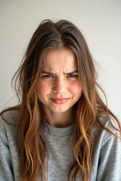 Young Woman With A Skeptical And Disapproving Facial Expression