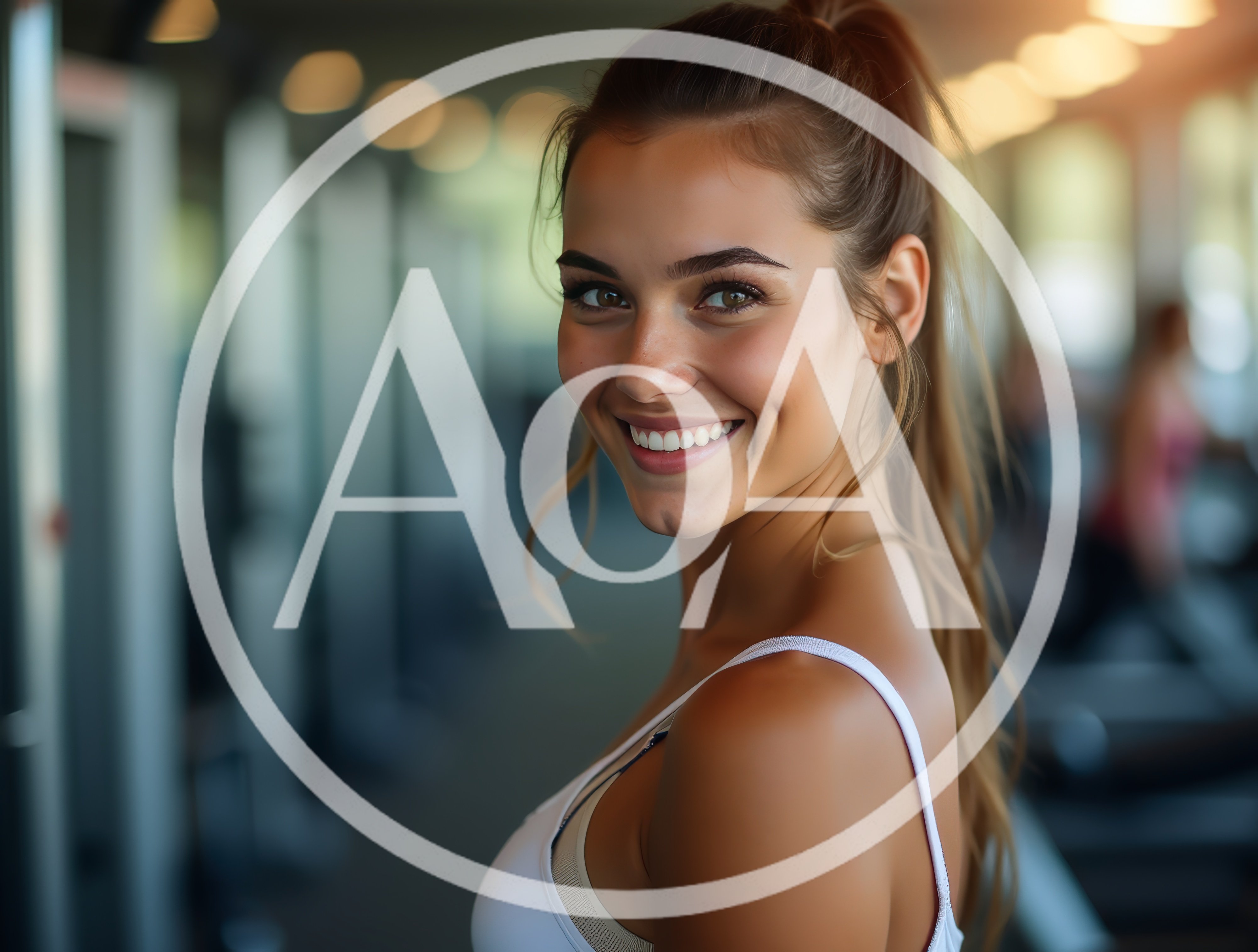 Smiling Young Woman Exercising In A Modern Gym