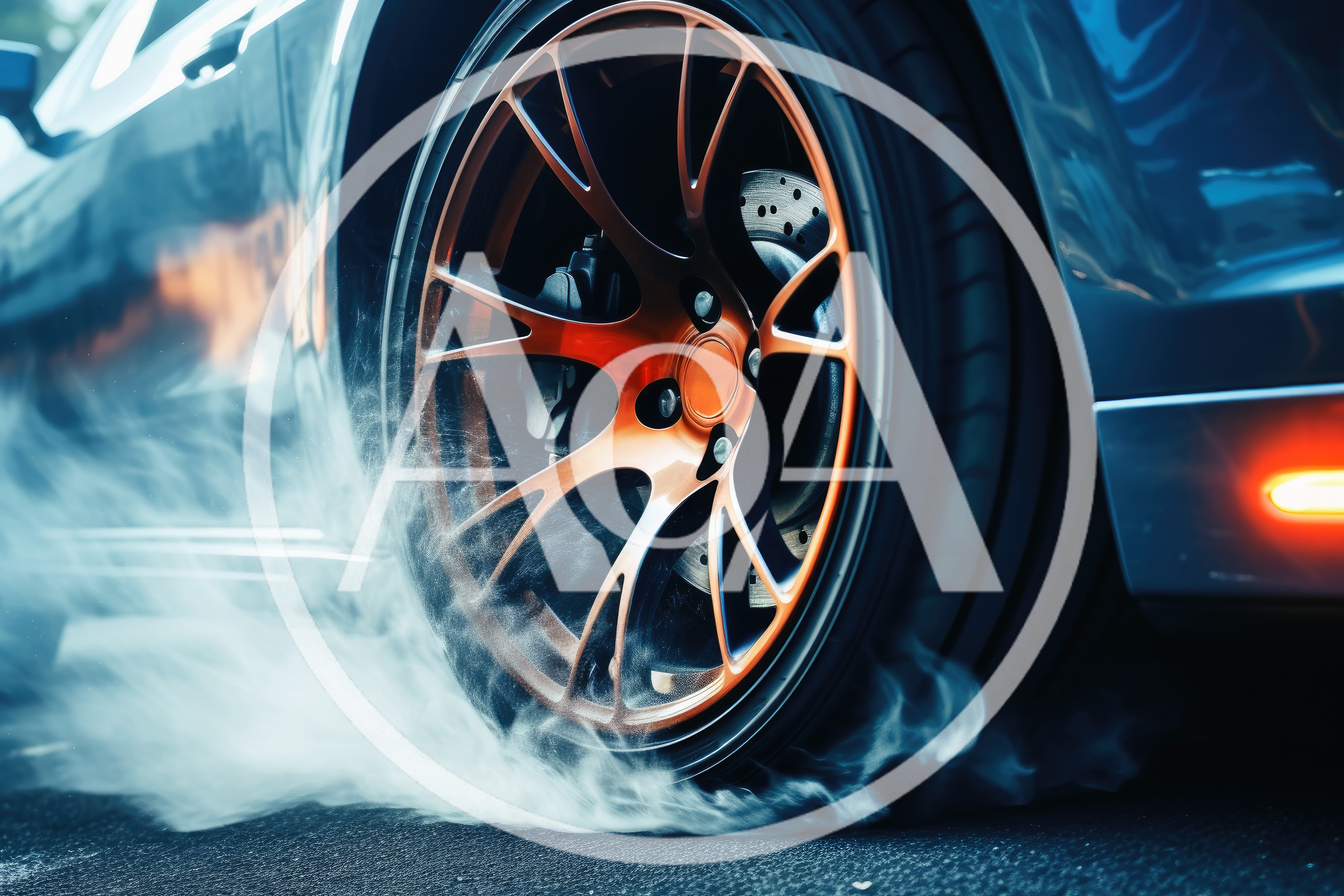 Sports Car Performing A Burnout On Asphalt