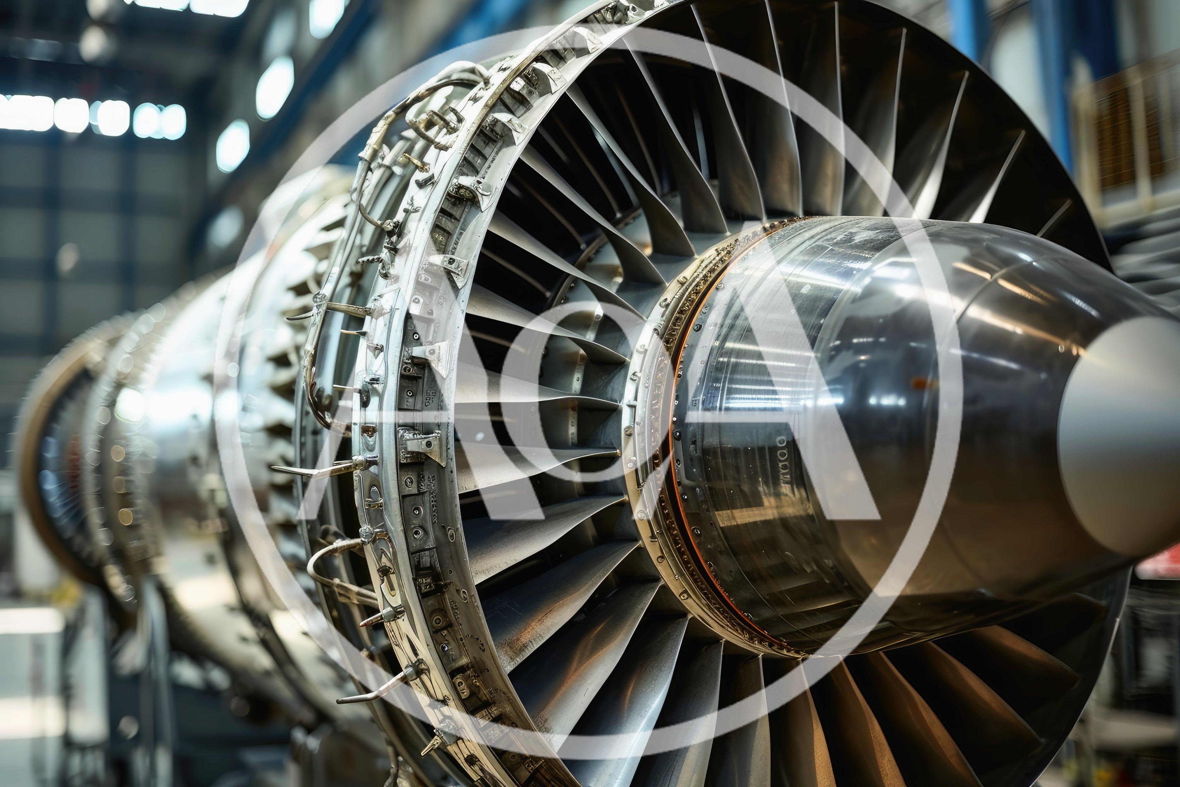 Close Up Of A Jet Engine Turbine
