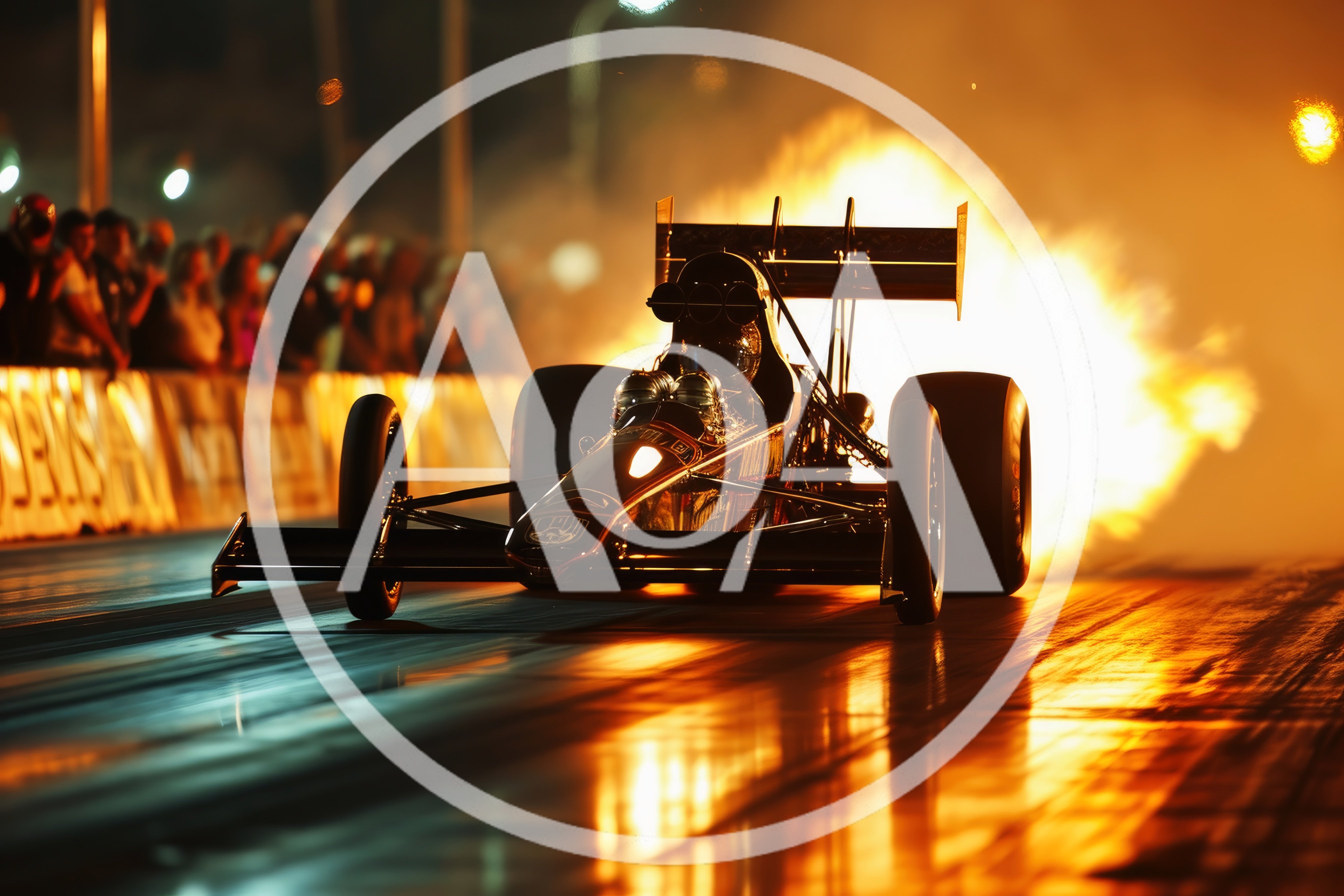 Top Fuel Dragster Launching With Massive Flames