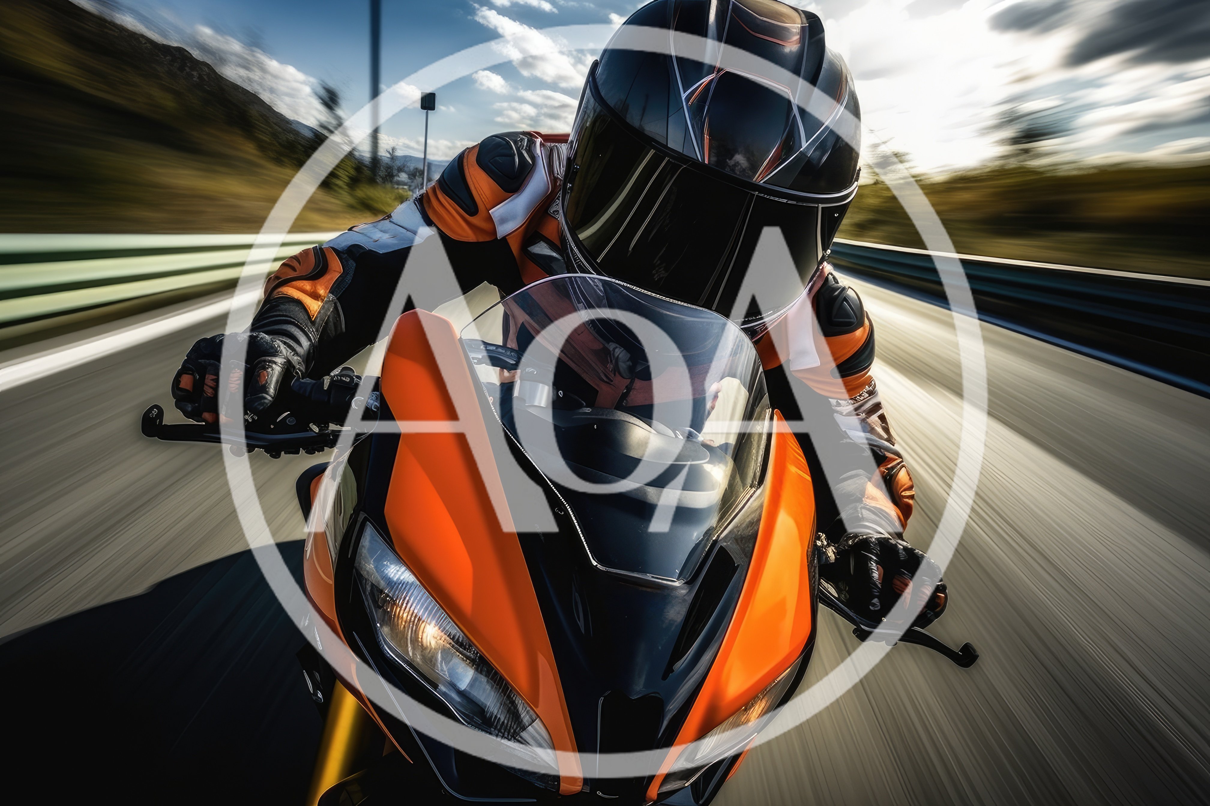 Professional Motorcyclist Riding Sportbike At High Speed