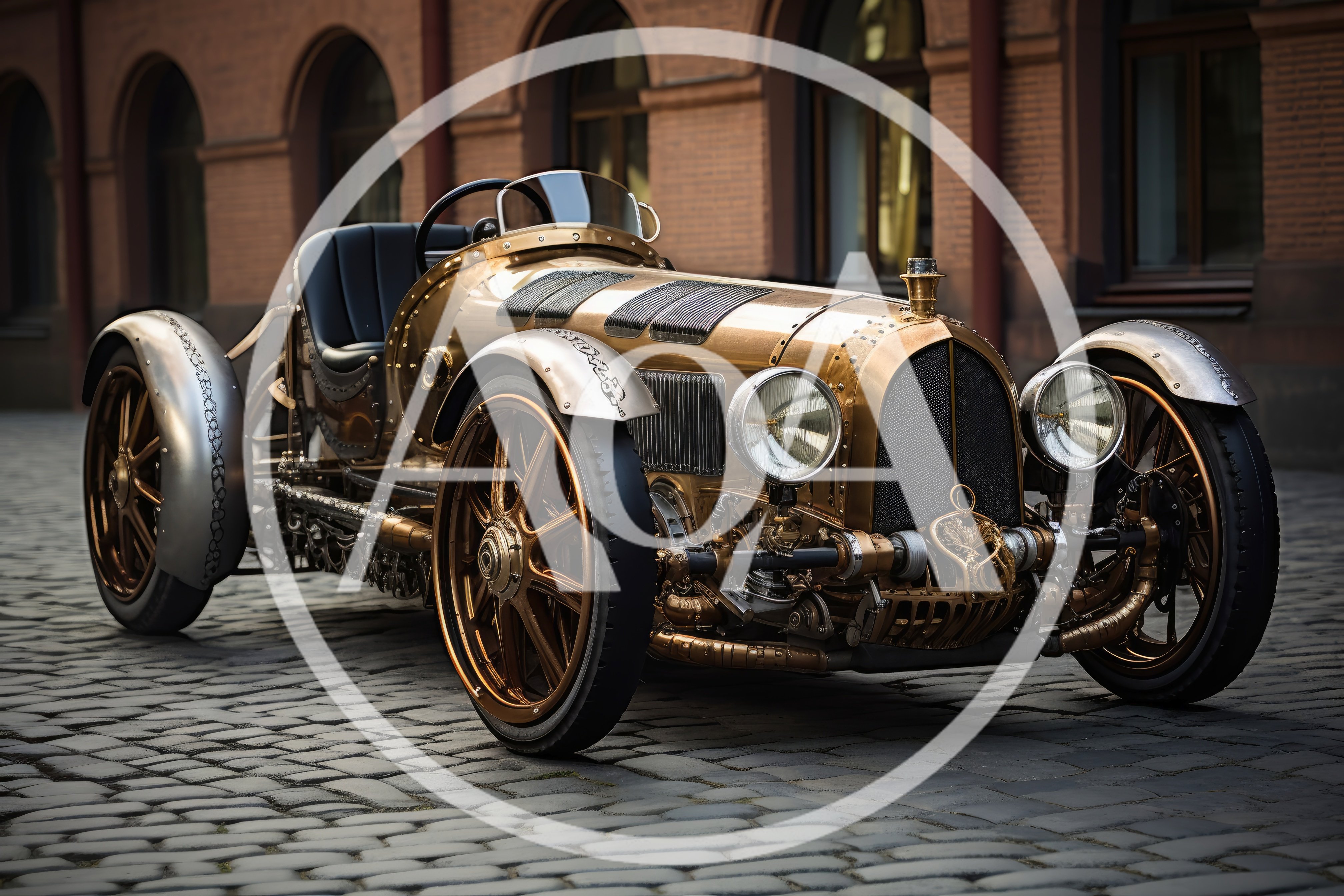Steampunk Style Vintage Brass Racing Car