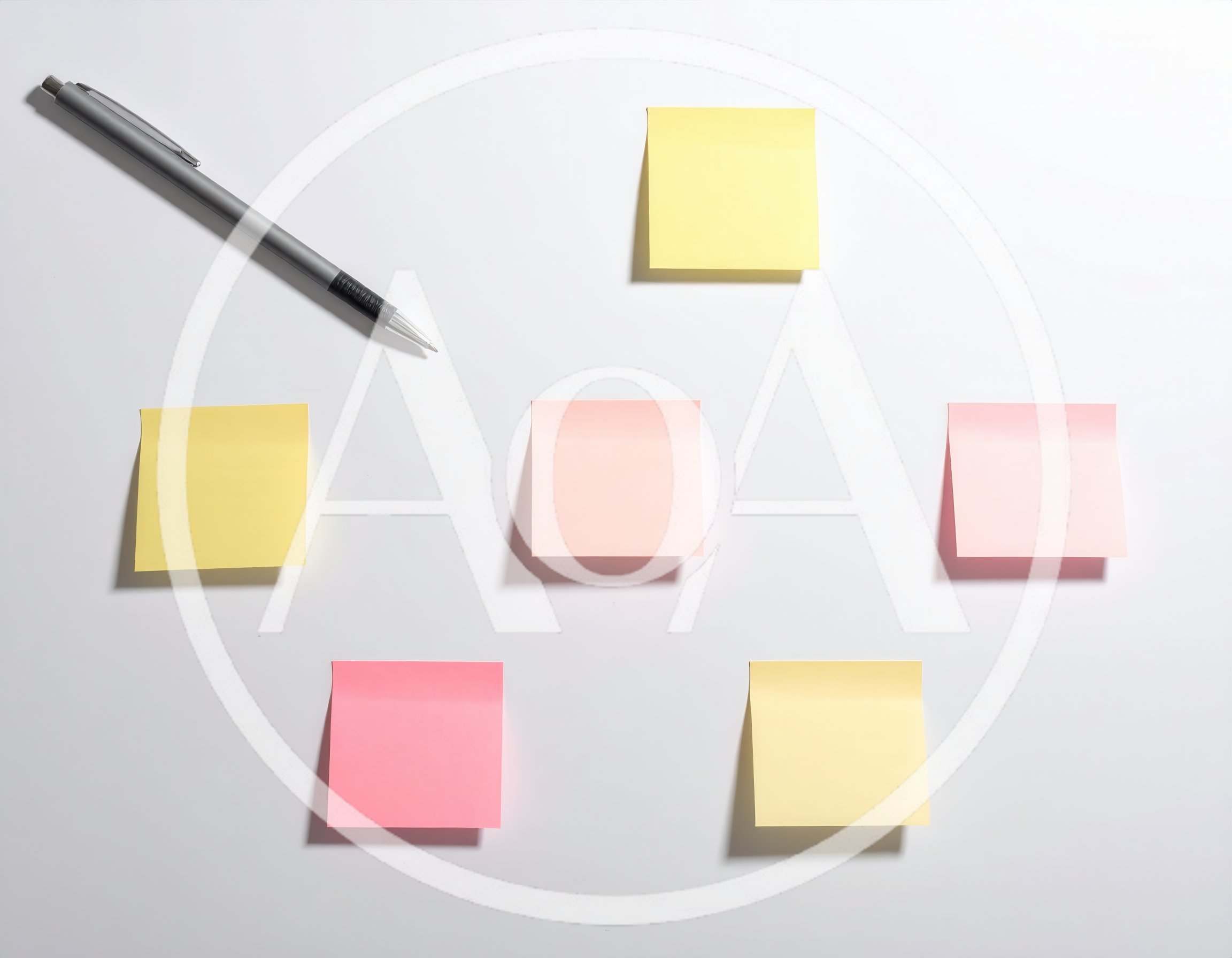 Colorful Sticky Notes Arranged On A White Surface