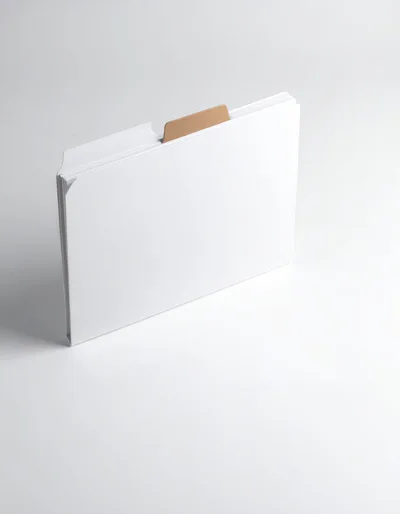 White File Folder With Brown Tab