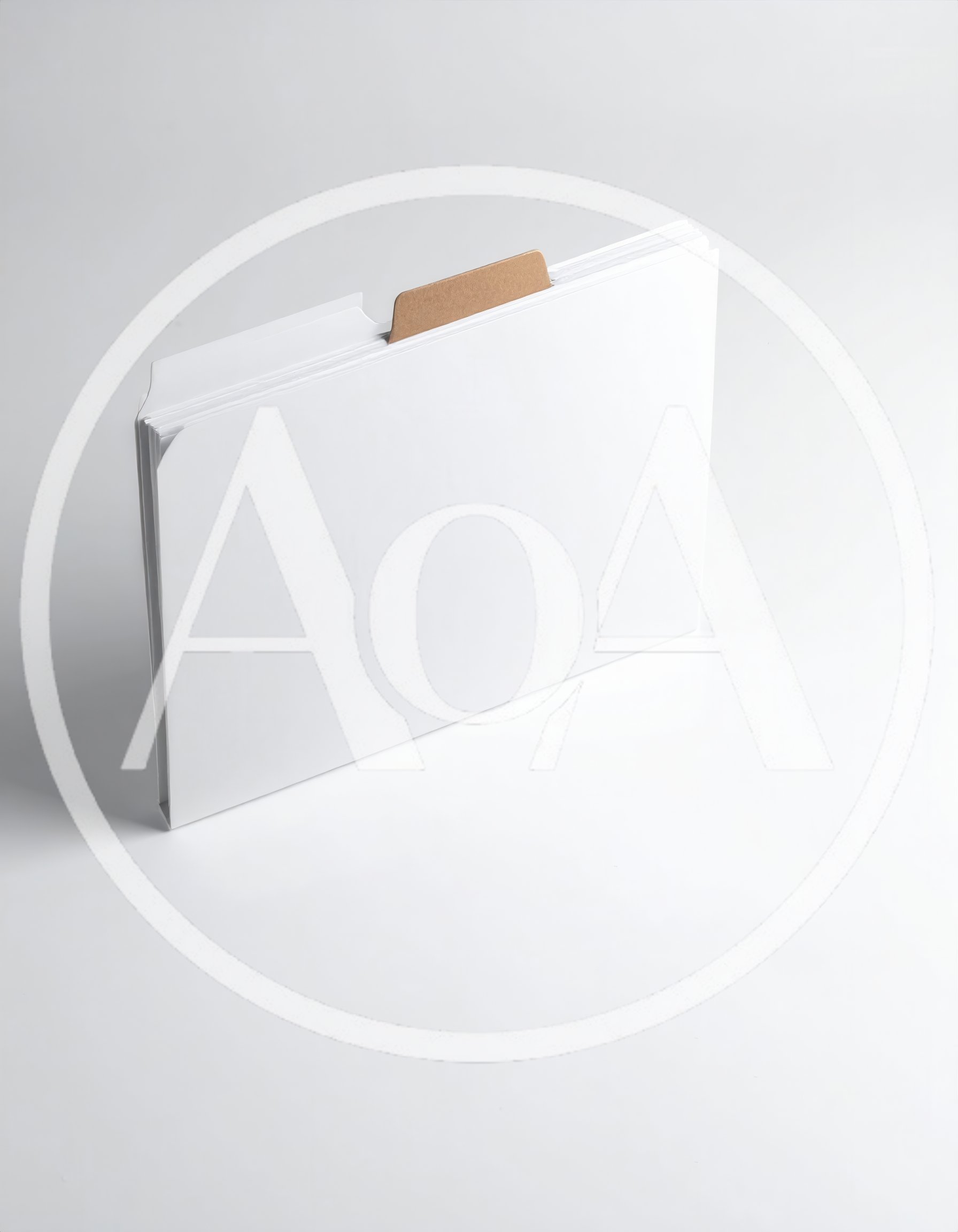 White File Folder With Brown Tab